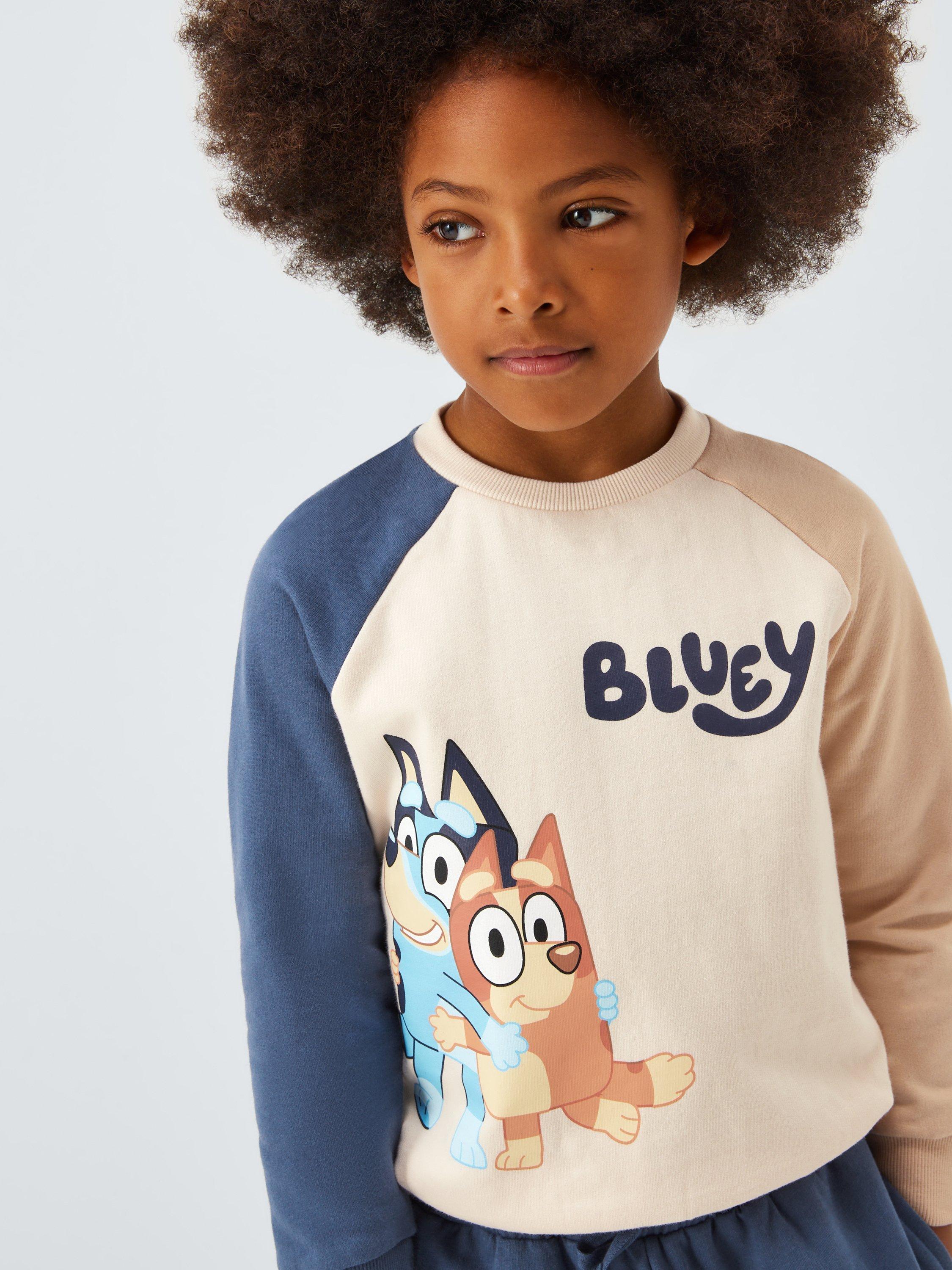 Product image 6 of 7, which shows Brand Threads Kids' Bluey Cotton Blend Tracksuit, Eggnog, 2-3 years
