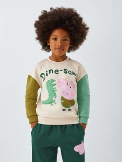 Brand Threads Kids' Cotton Blend George Pig Tracksuit Set, Galapagos Green, Galapagos Green