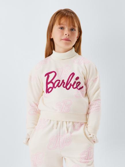 Brand Threads Kids' Cotton Blend Barbie Daywear Set, Gardenia, Gardenia
