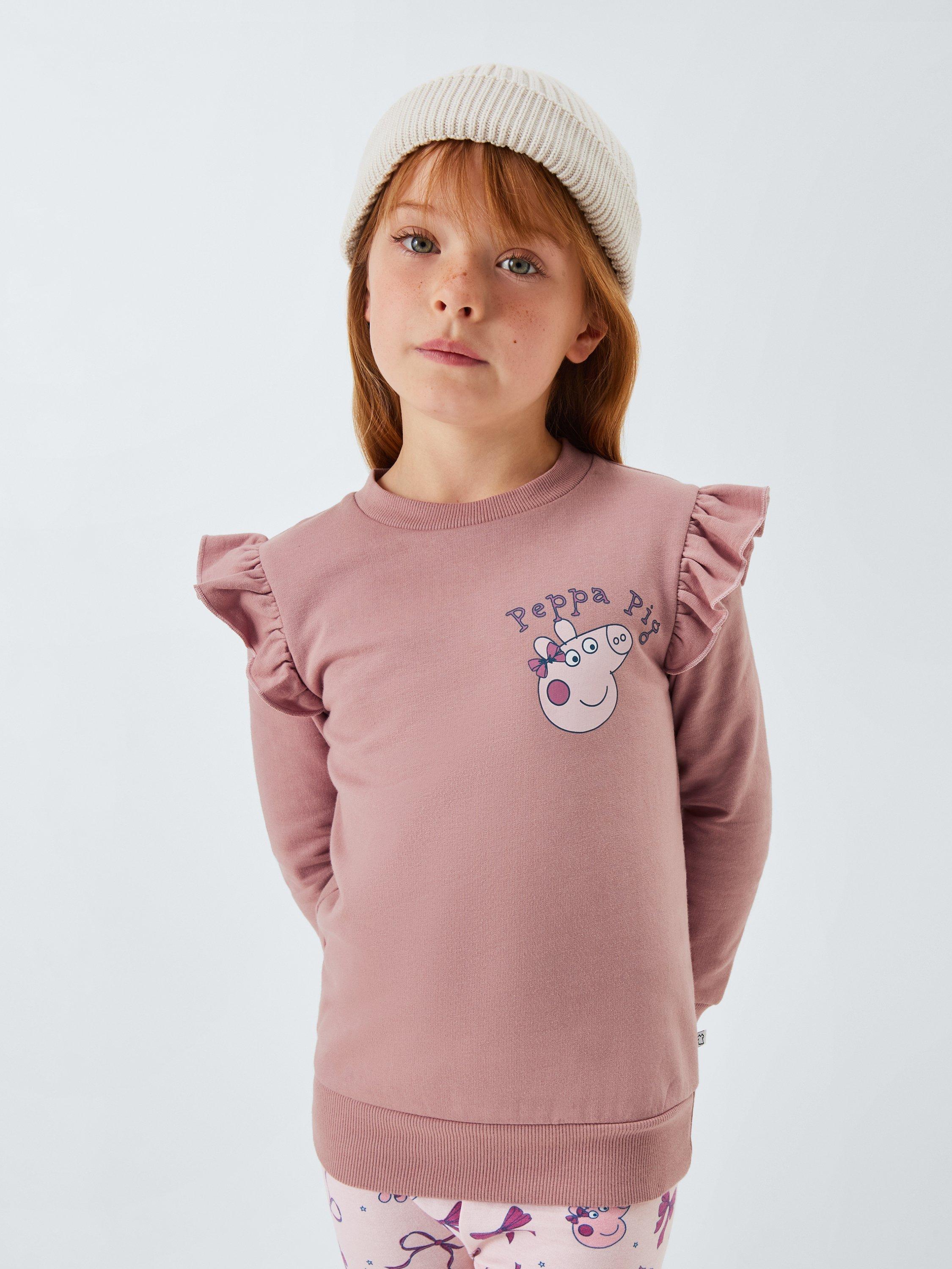 Product image 1 of 7, which shows Brand Threads Kids' Cotton Blend Peppa Pig Day Set, Mauve Chalk, 1-2 years