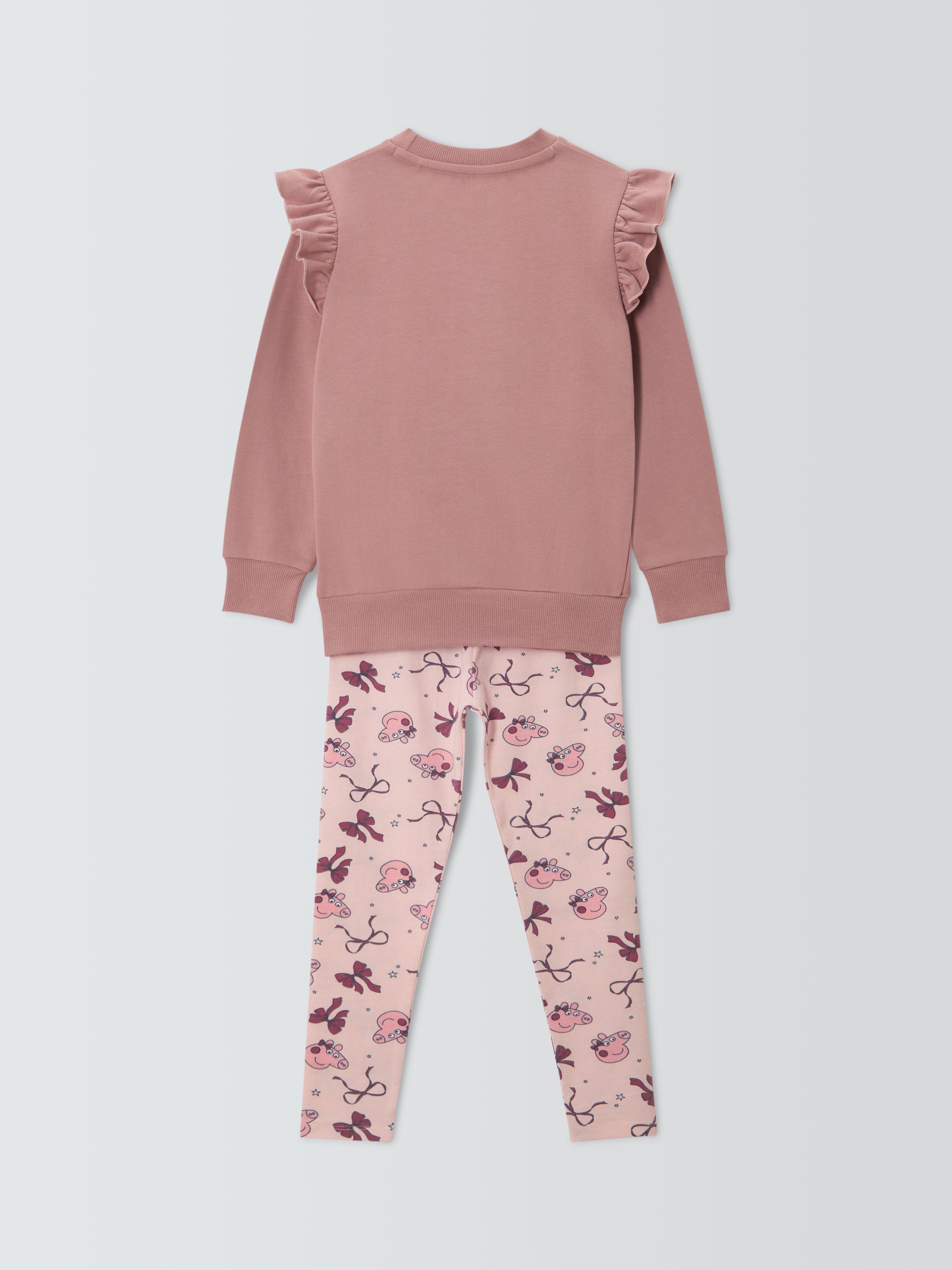 Product image 4 of 7, which shows Brand Threads Kids' Cotton Blend Peppa Pig Day Set, Mauve Chalk, 1-2 years