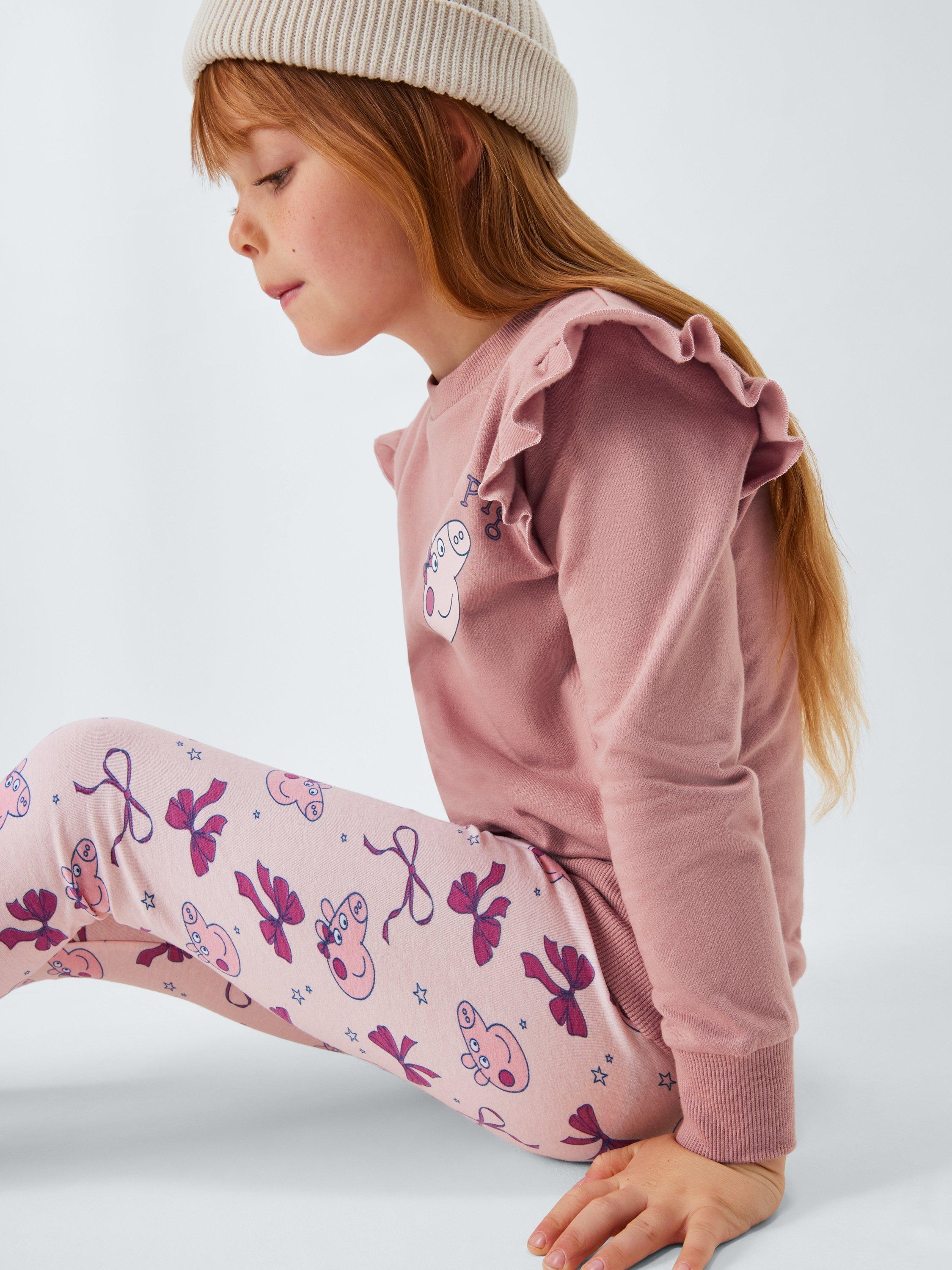 Product image 6 of 7, which shows Brand Threads Kids' Cotton Blend Peppa Pig Day Set, Mauve Chalk, 1-2 years