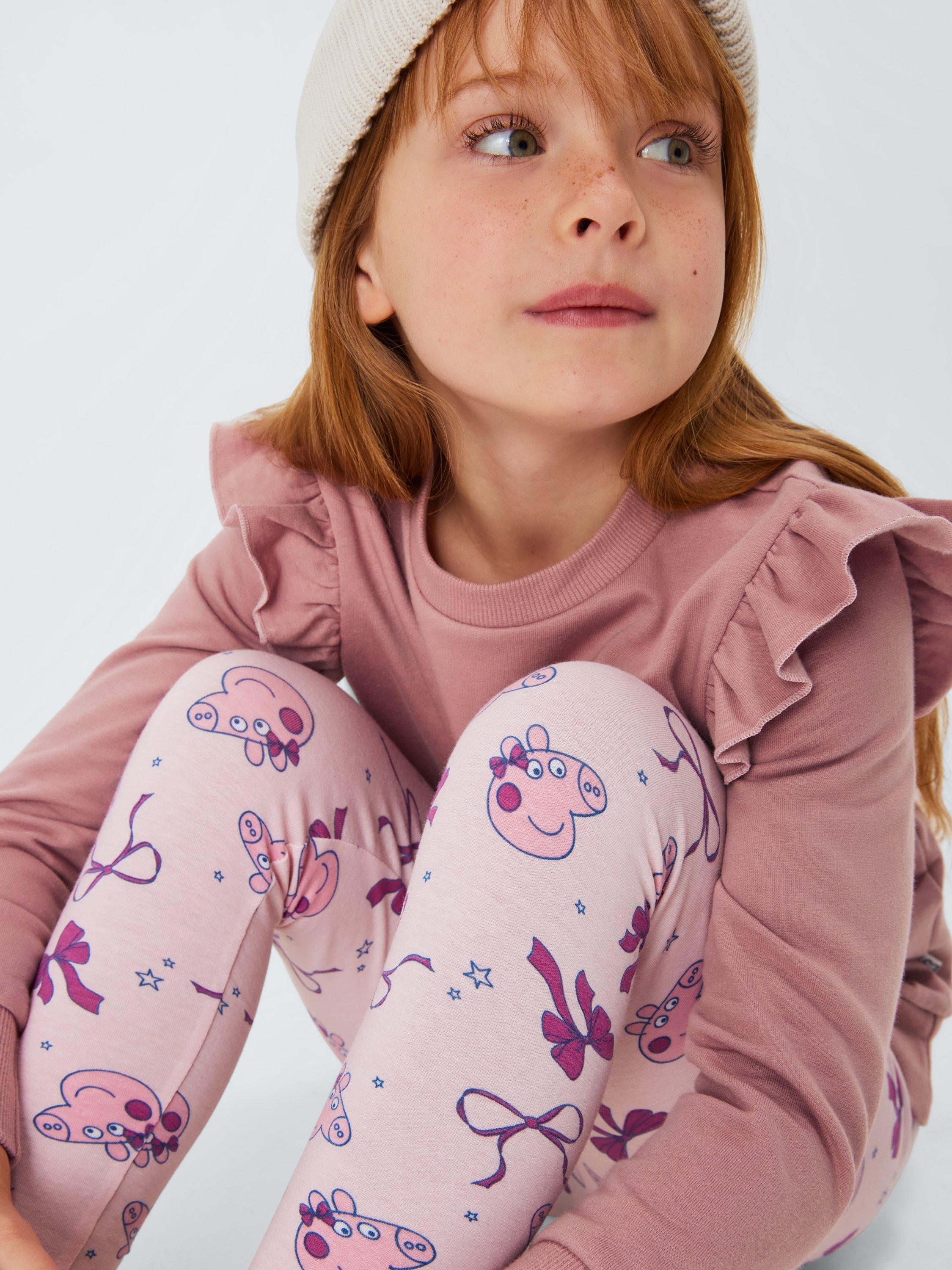 Product image 7 of 7, which shows Brand Threads Kids' Cotton Blend Peppa Pig Day Set, Mauve Chalk, 1-2 years