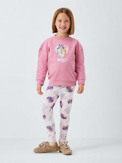Brand Threads Kids' Cotton Blend Bluey Sweatshirt and Leggings Set, Prism Pink - view 2, Prism Pink