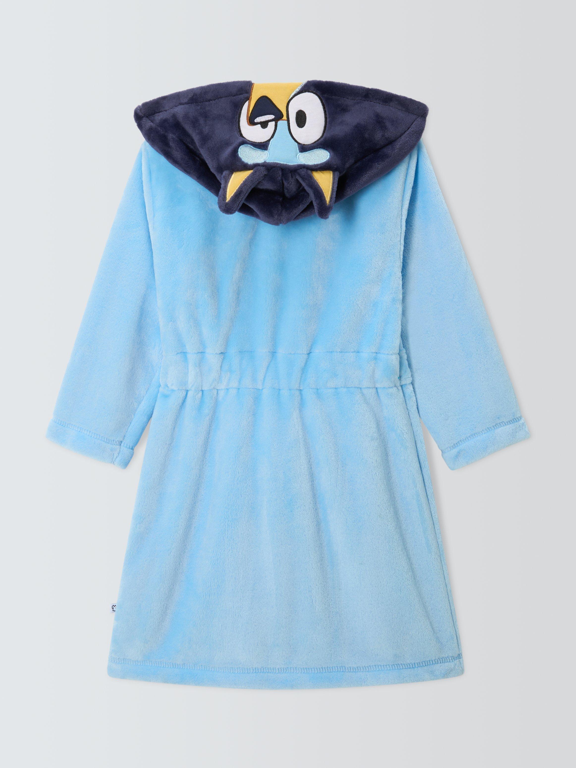 Product image 5 of 8, which shows Brand Threads Kids' Bluey Fleece Dressing Gown, Blue, 2-3 years