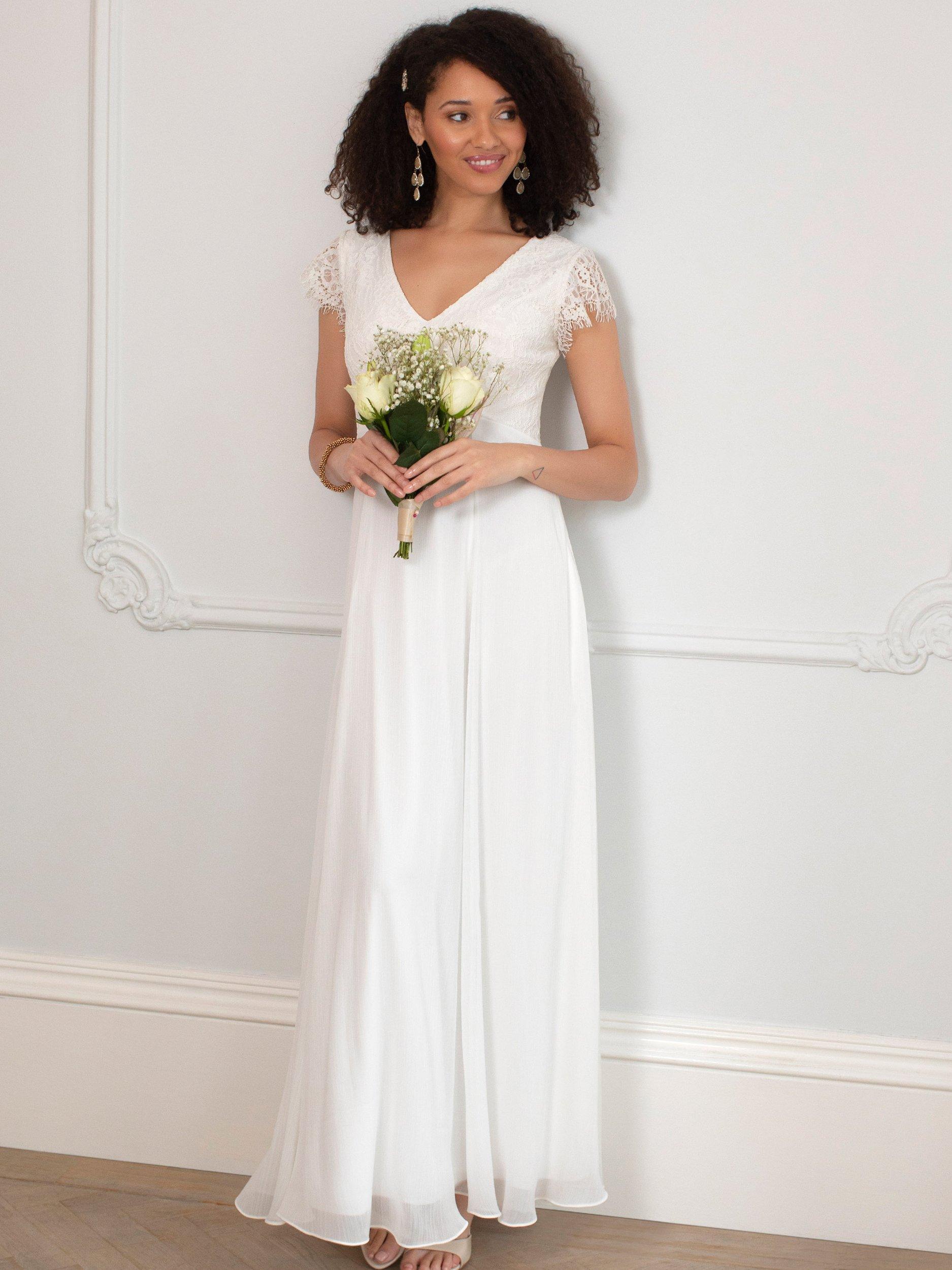 Product image 2 of 7, which shows Alie Street Adele Lace Wedding Dress, Ivory, 6