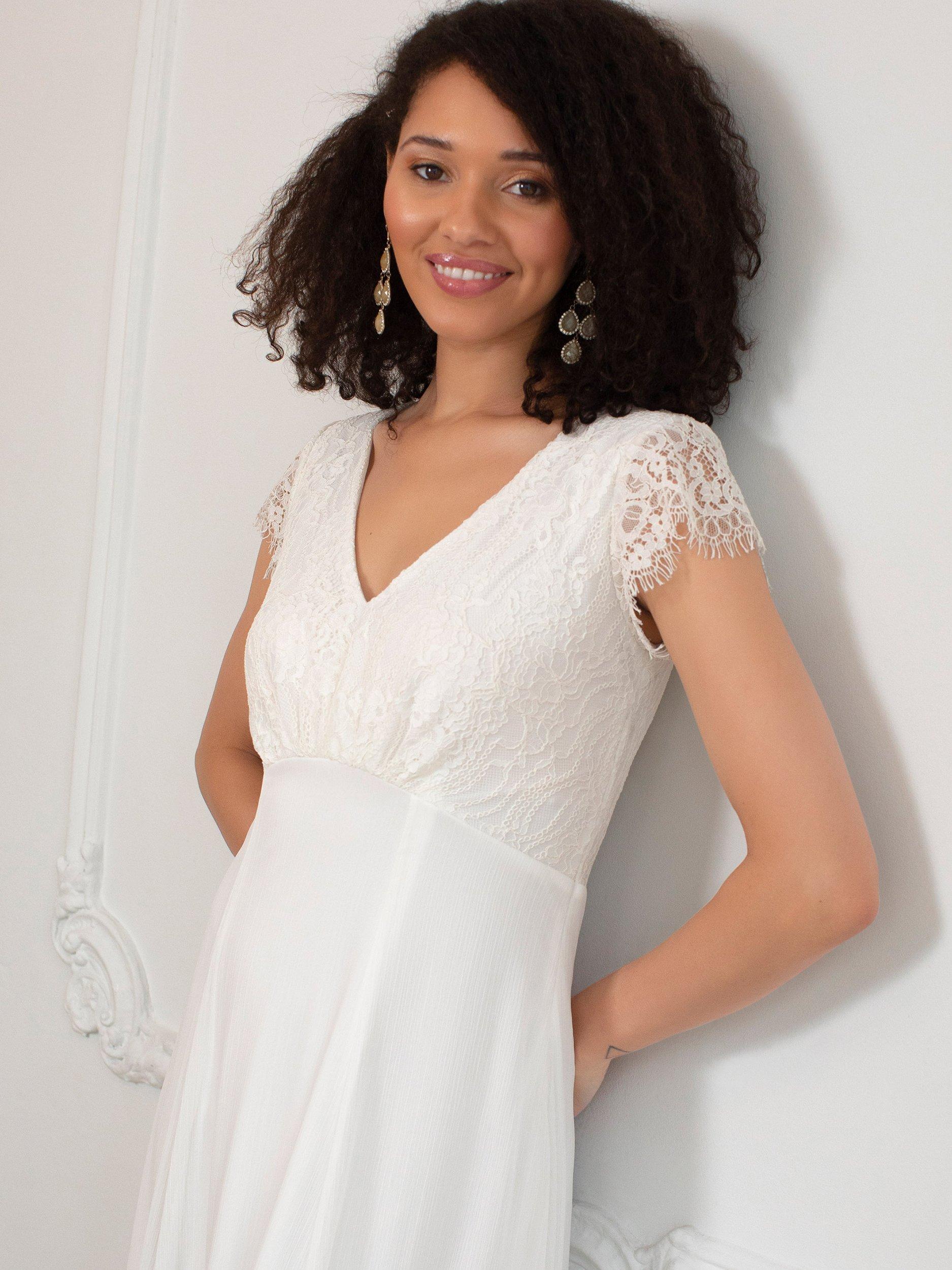 Product image 3 of 7, which shows Alie Street Adele Lace Wedding Dress, Ivory, 6