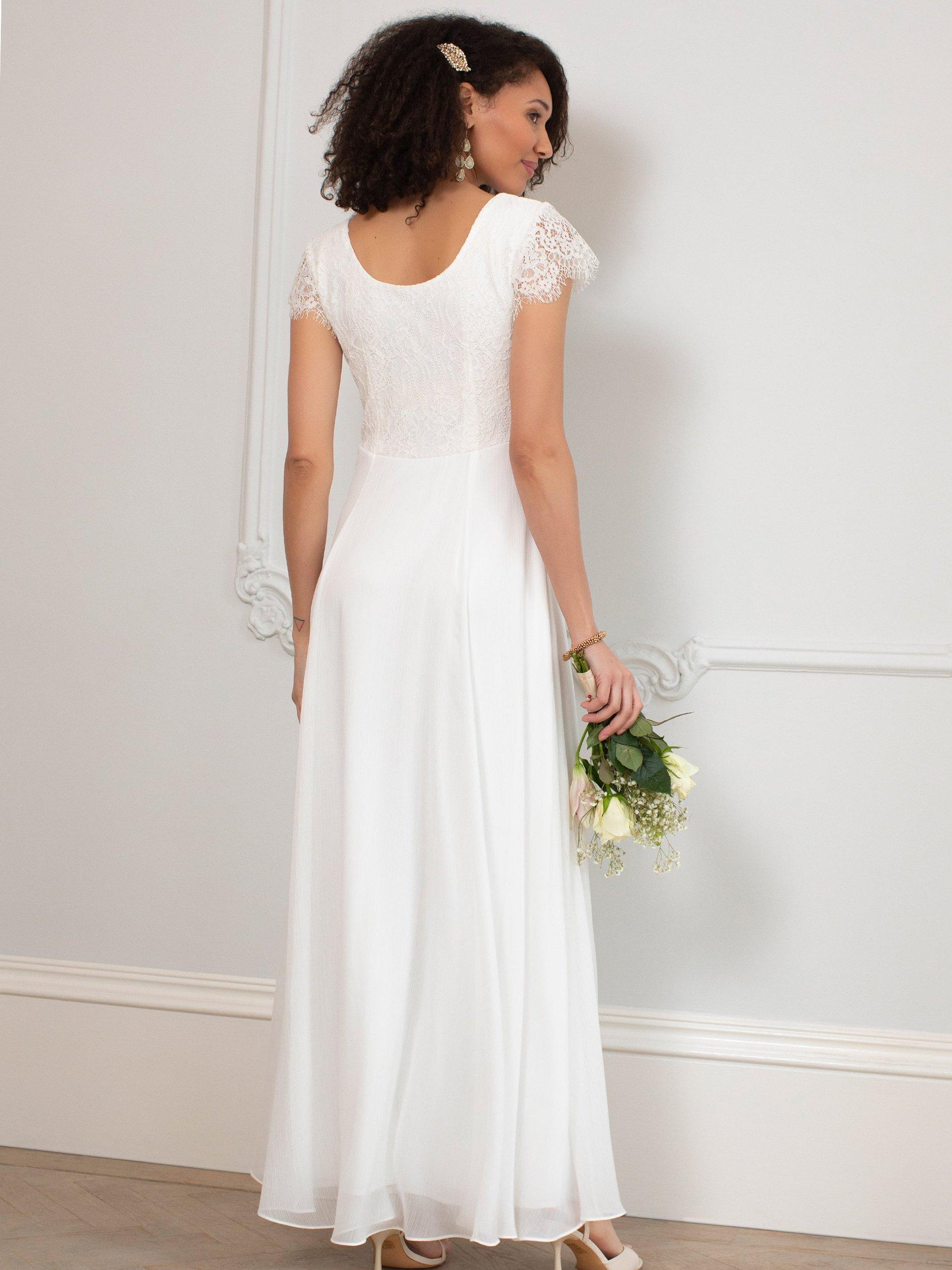 Product image 4 of 7, which shows Alie Street Adele Lace Wedding Dress, Ivory, 6