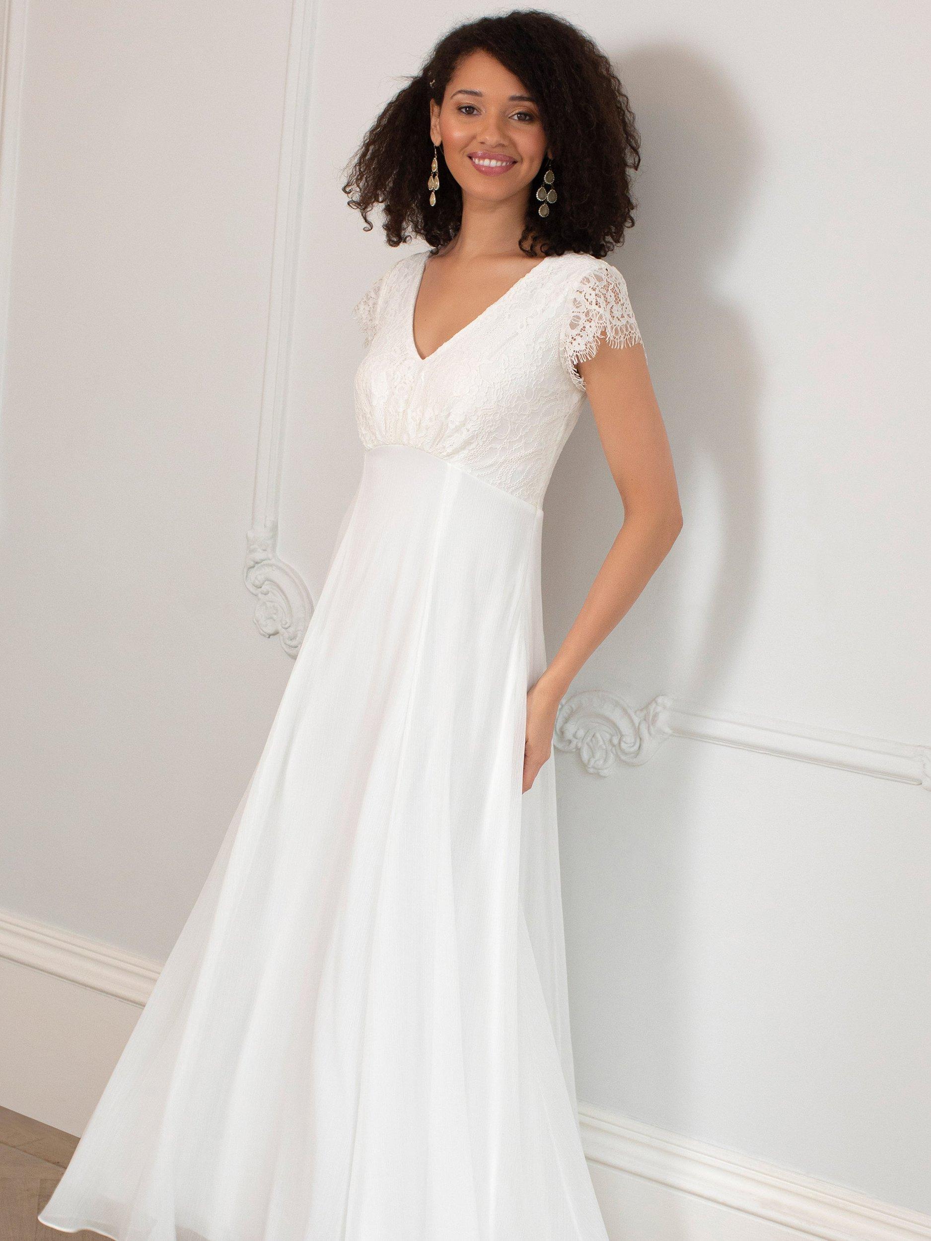 Product image 5 of 7, which shows Alie Street Adele Lace Wedding Dress, Ivory, 6