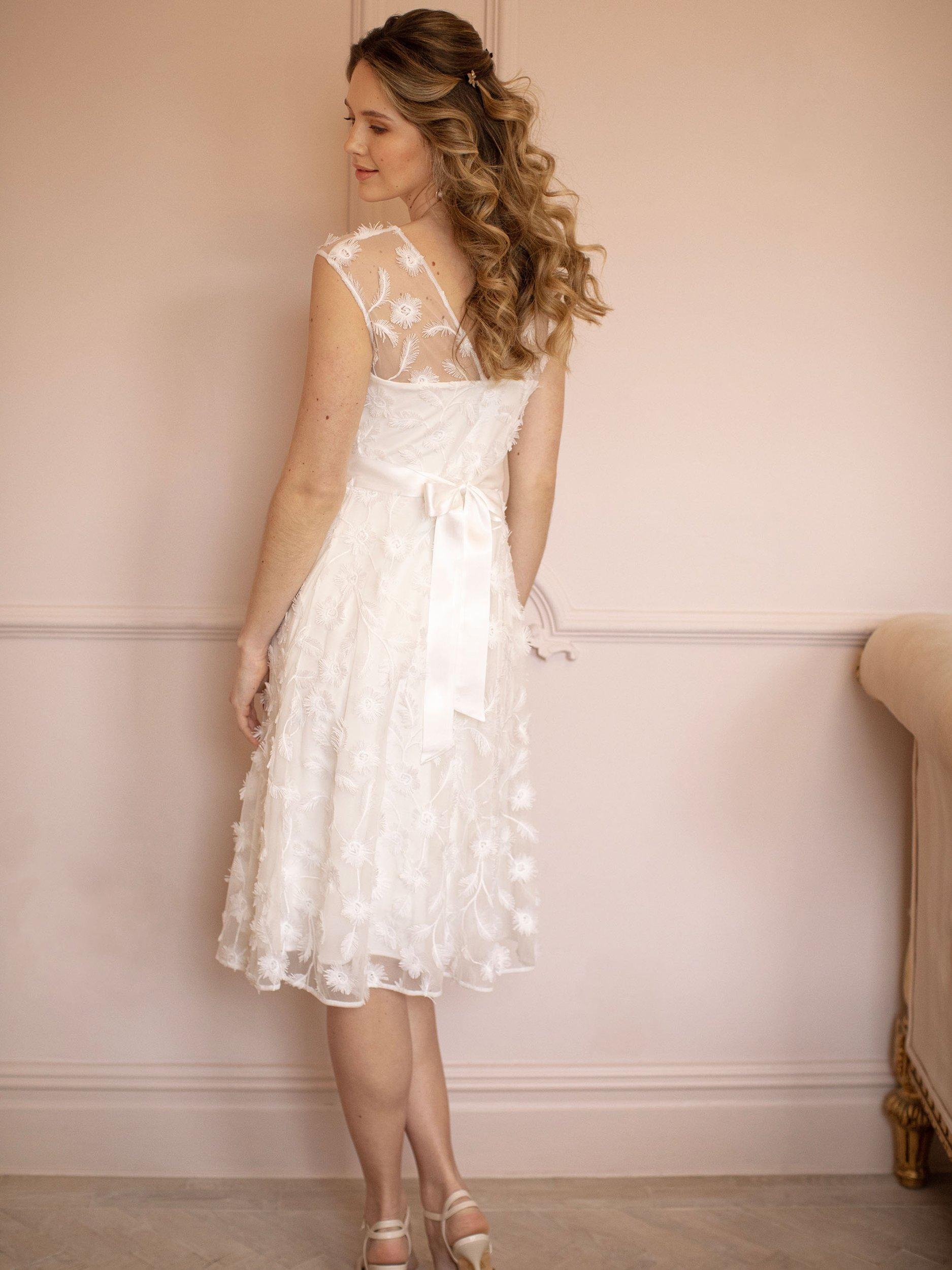 Product image 5 of 9, which shows Alie Street Melody Vintage Lace Wedding Dress, Ivory, 6-8