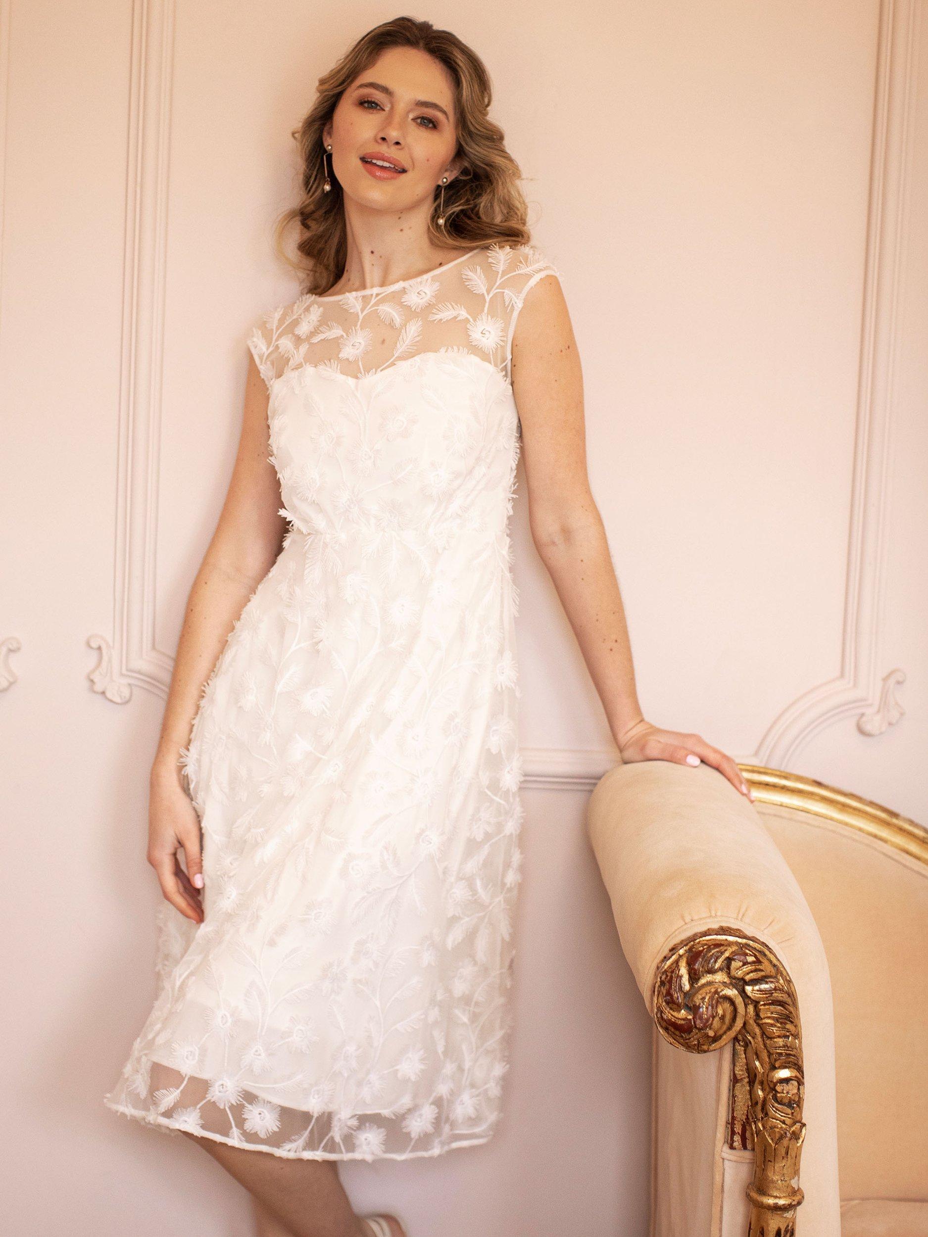 Product image 9 of 9, which shows Alie Street Melody Vintage Lace Wedding Dress, Ivory, 6-8
