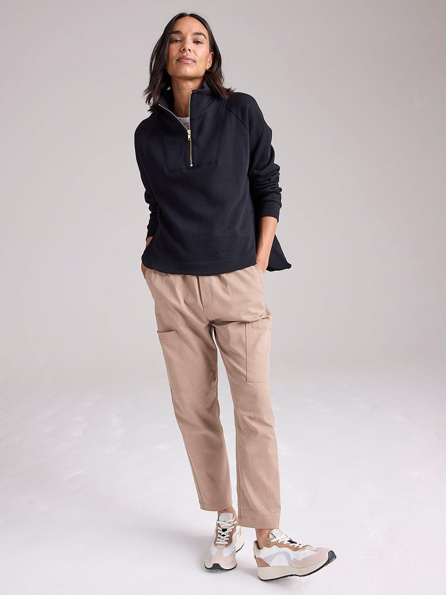 Product image 1 of 4, which shows Cape Cove Tilda 1/2 Zip Sweatshirt, Black, XS