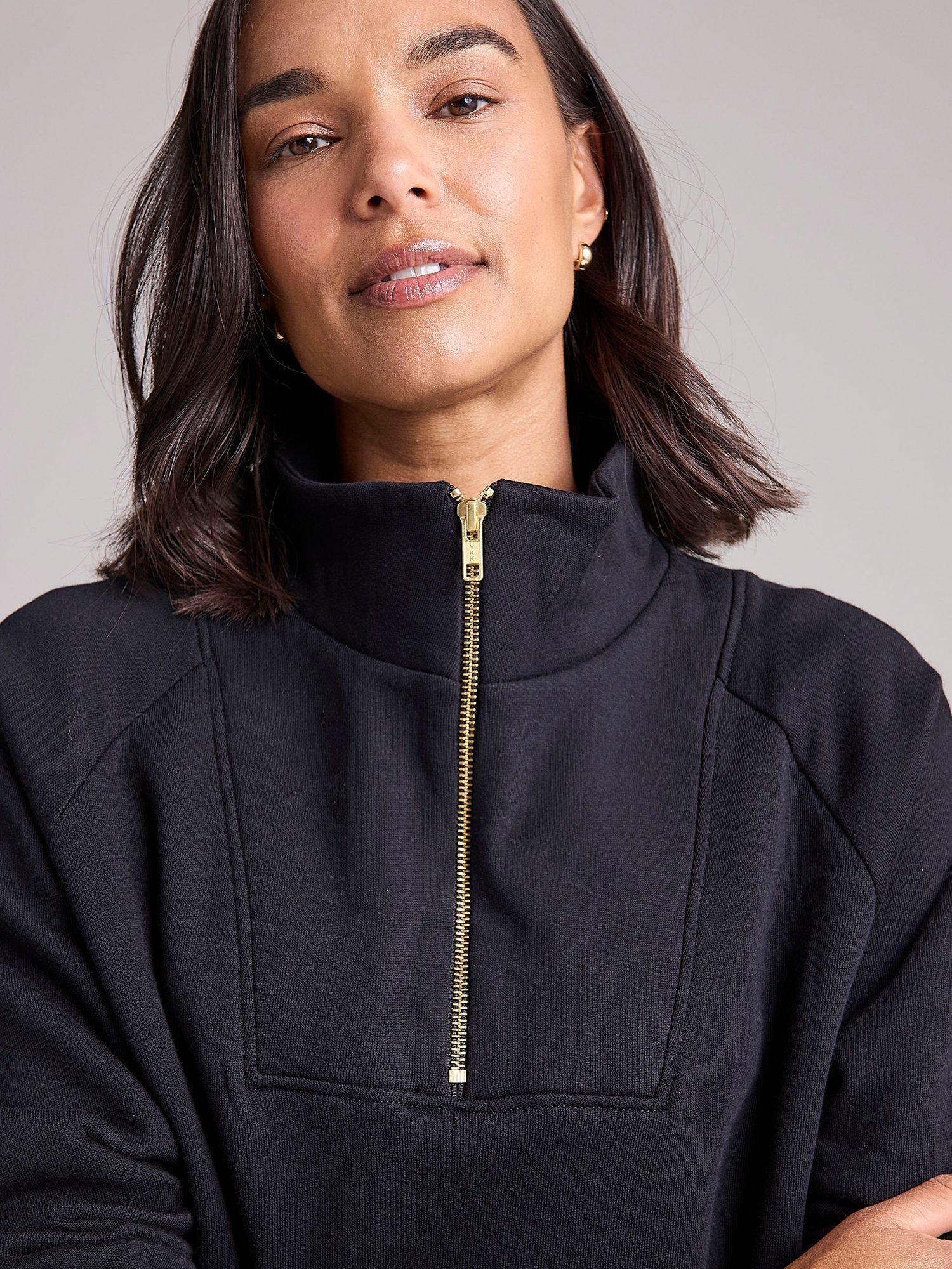 Product image 2 of 4, which shows Cape Cove Tilda 1/2 Zip Sweatshirt, Black, XS