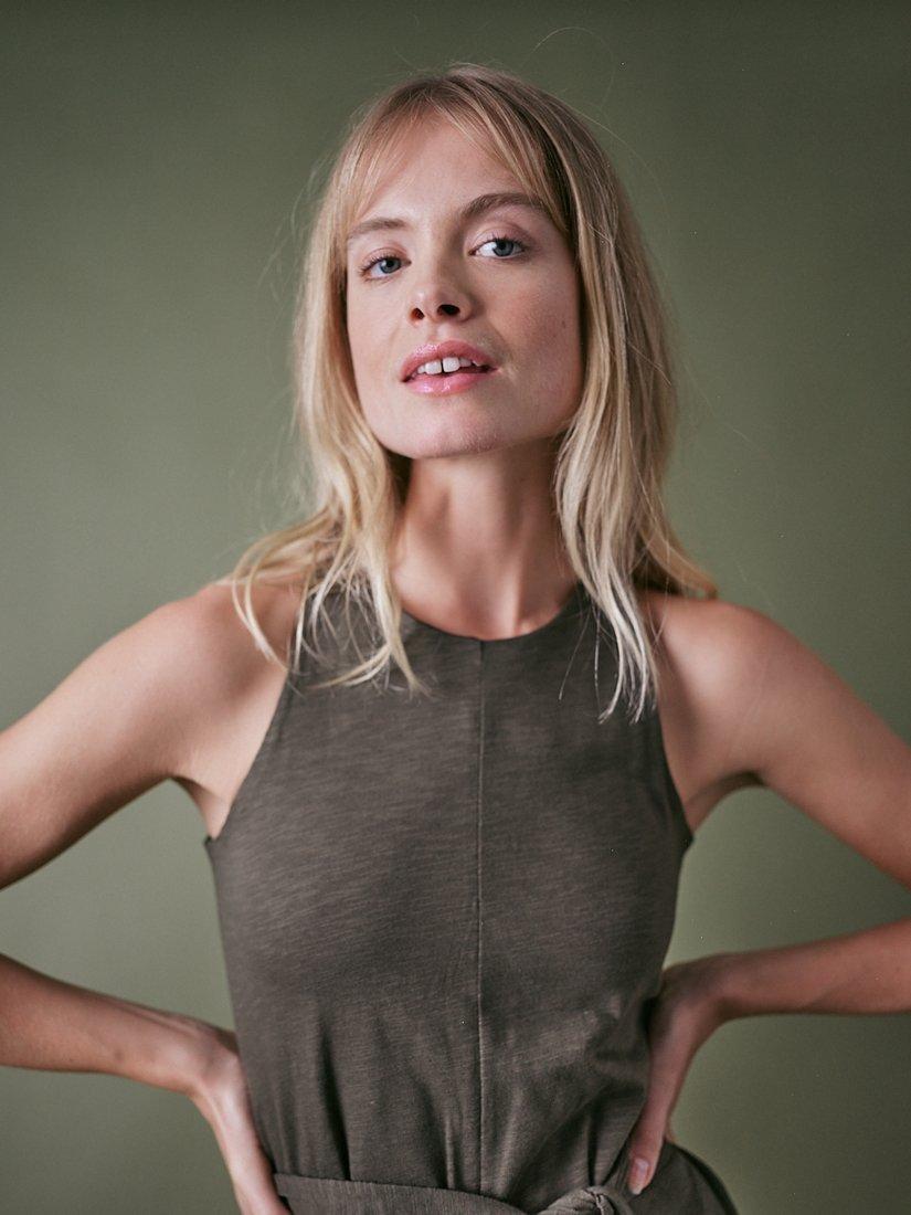 Product image 2 of 6, which shows Cape Cove Sia Hareem Jumpsuit, Green Khaki, XS