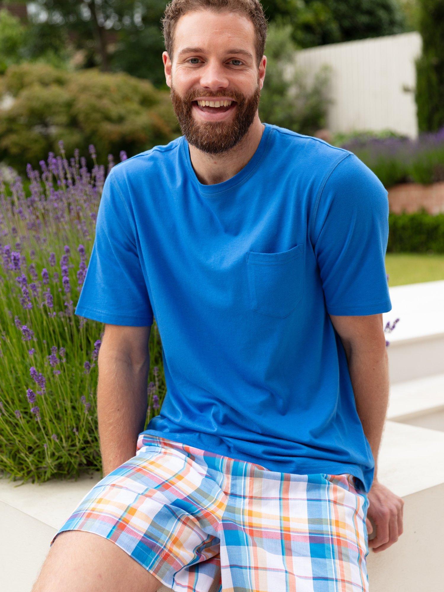 Product image 3 of 4, which shows Cyberjammies Check Pyjama Shorts, Blue, S