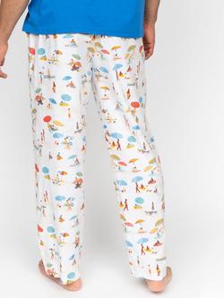 Cyberjammies Beach Print Pyjama Bottoms, Cream - view 2, Cream