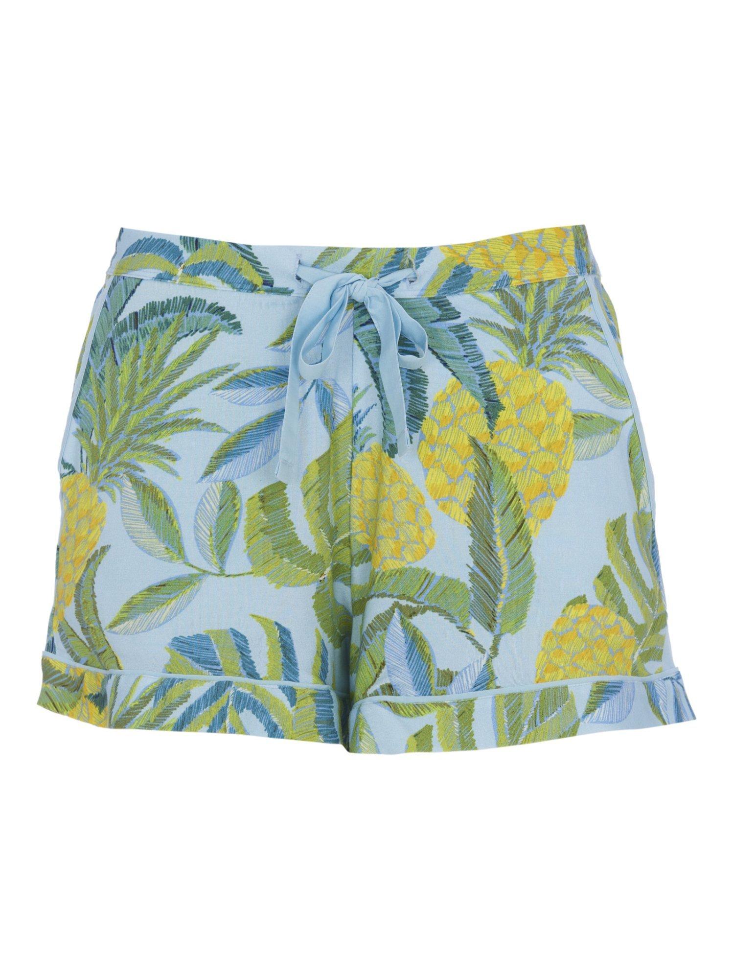Product image 4 of 4, which shows Cyberjammies Paige Pineapple Jersey Pyjama Shorts, Light Blue, 6