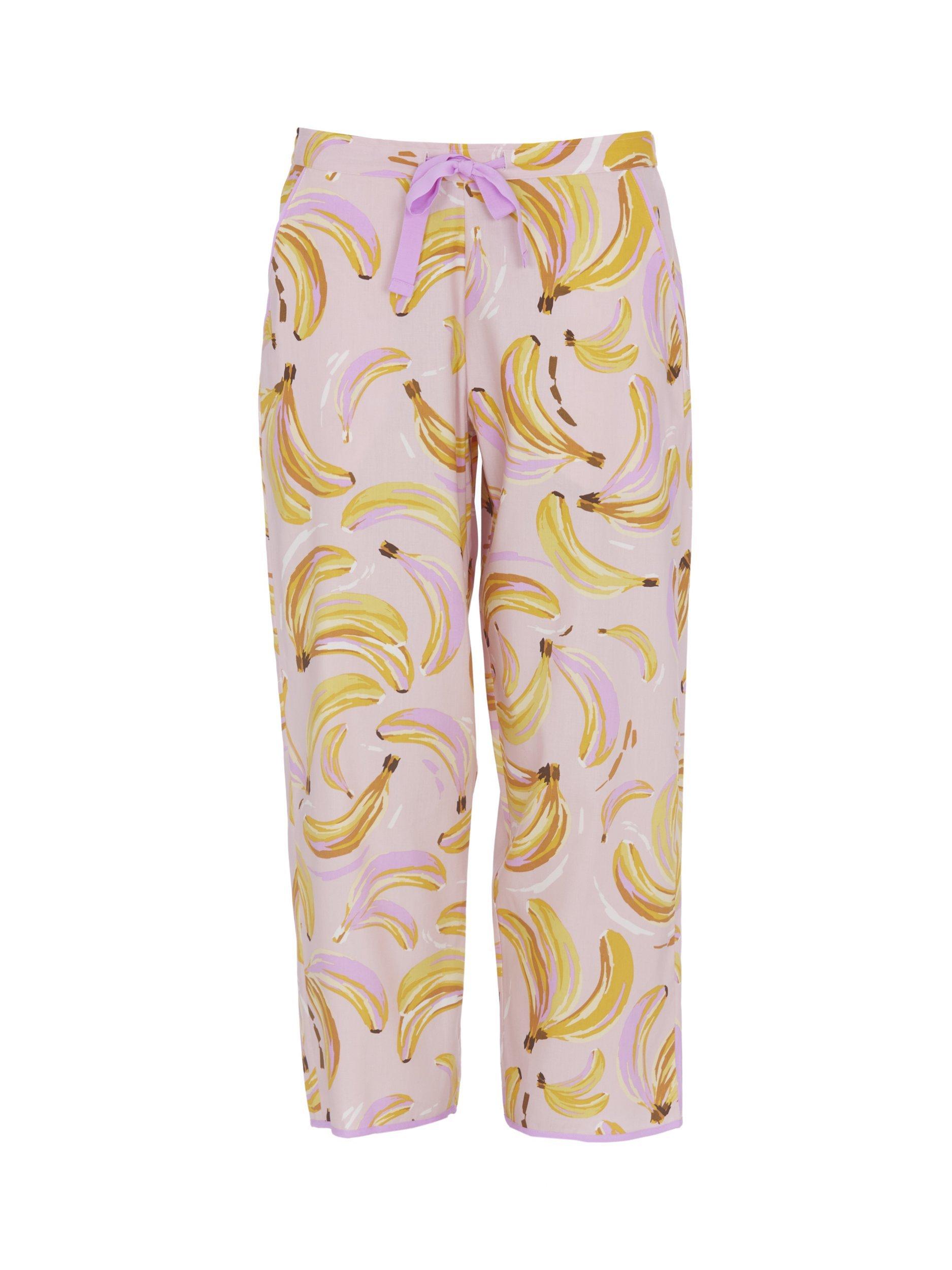 Product image 4 of 4, which shows Cyberjammies Bananas Cropped Pyjama Bottoms, Light Pink, 6