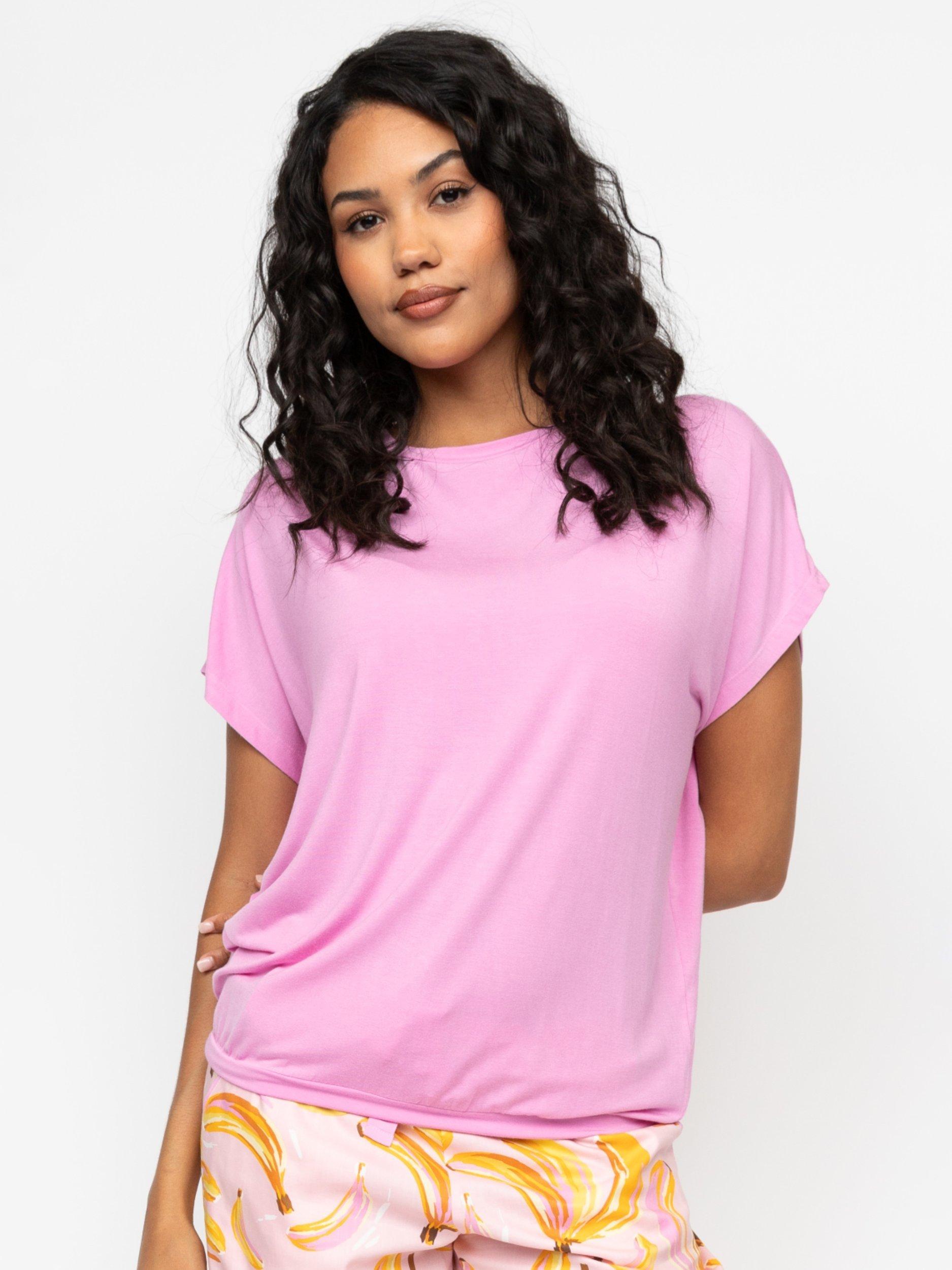 Product image 1 of 4, which shows Cyberjammies Paige Slouch Jersey Pyjama Top, Light Pink, 6