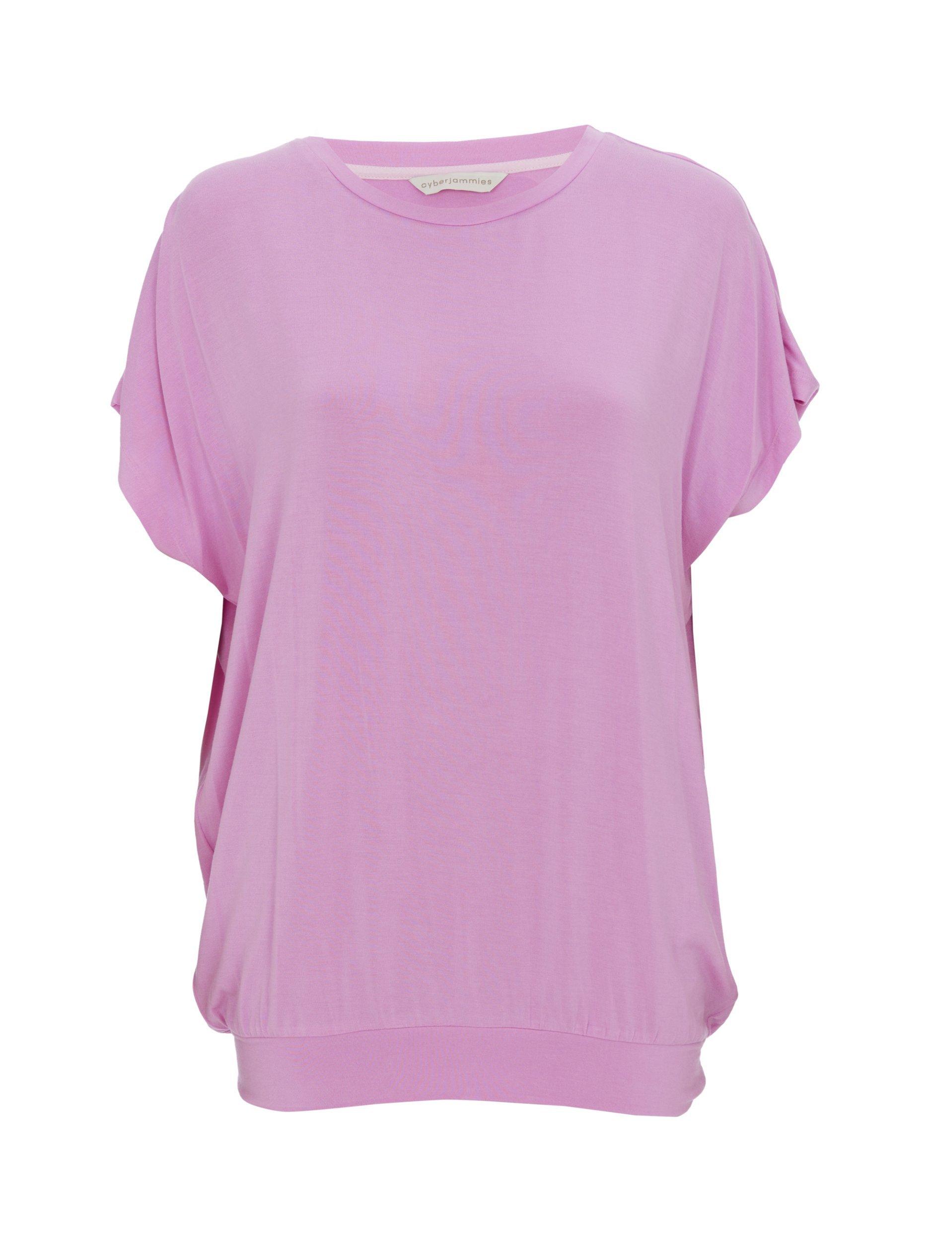 Product image 4 of 4, which shows Cyberjammies Paige Slouch Jersey Pyjama Top, Light Pink, 6