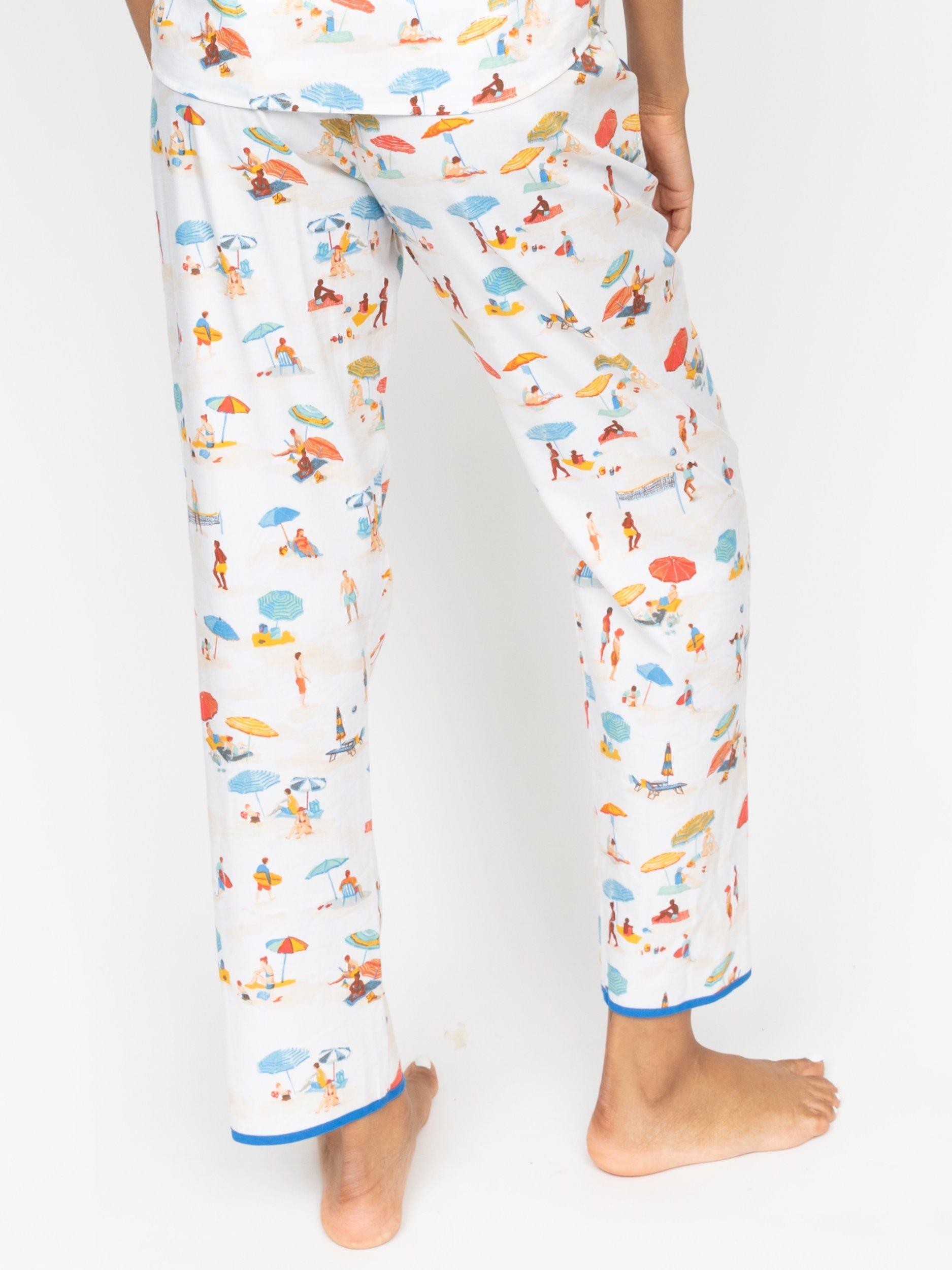 Product image 2 of 4, which shows Cyberjammies Sandy Beachscape Pyjama Bottoms, Cream, 6