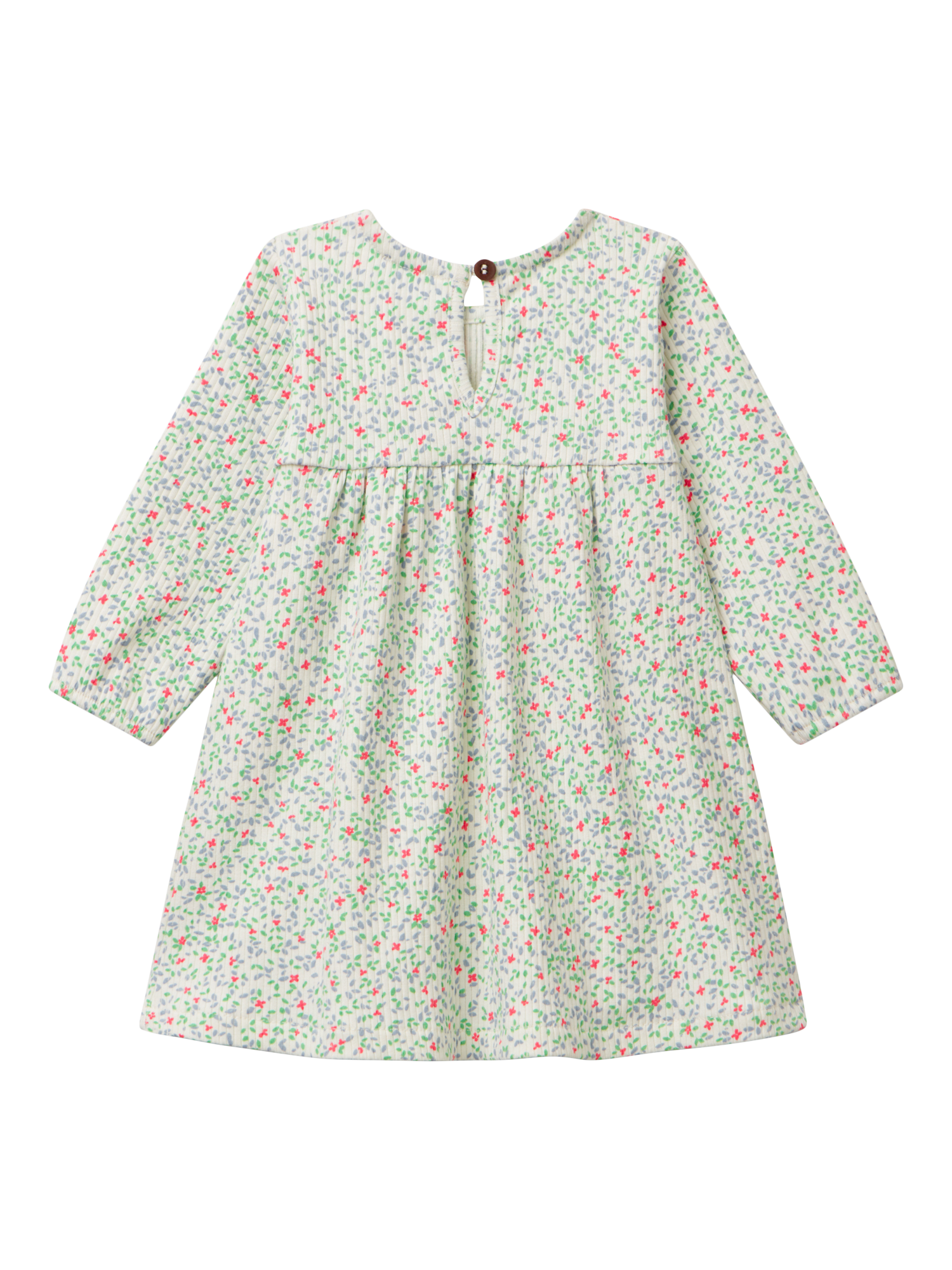 Product image 2 of 3, which shows Benetton Baby Floral Dress, White Cream, 1-3 months