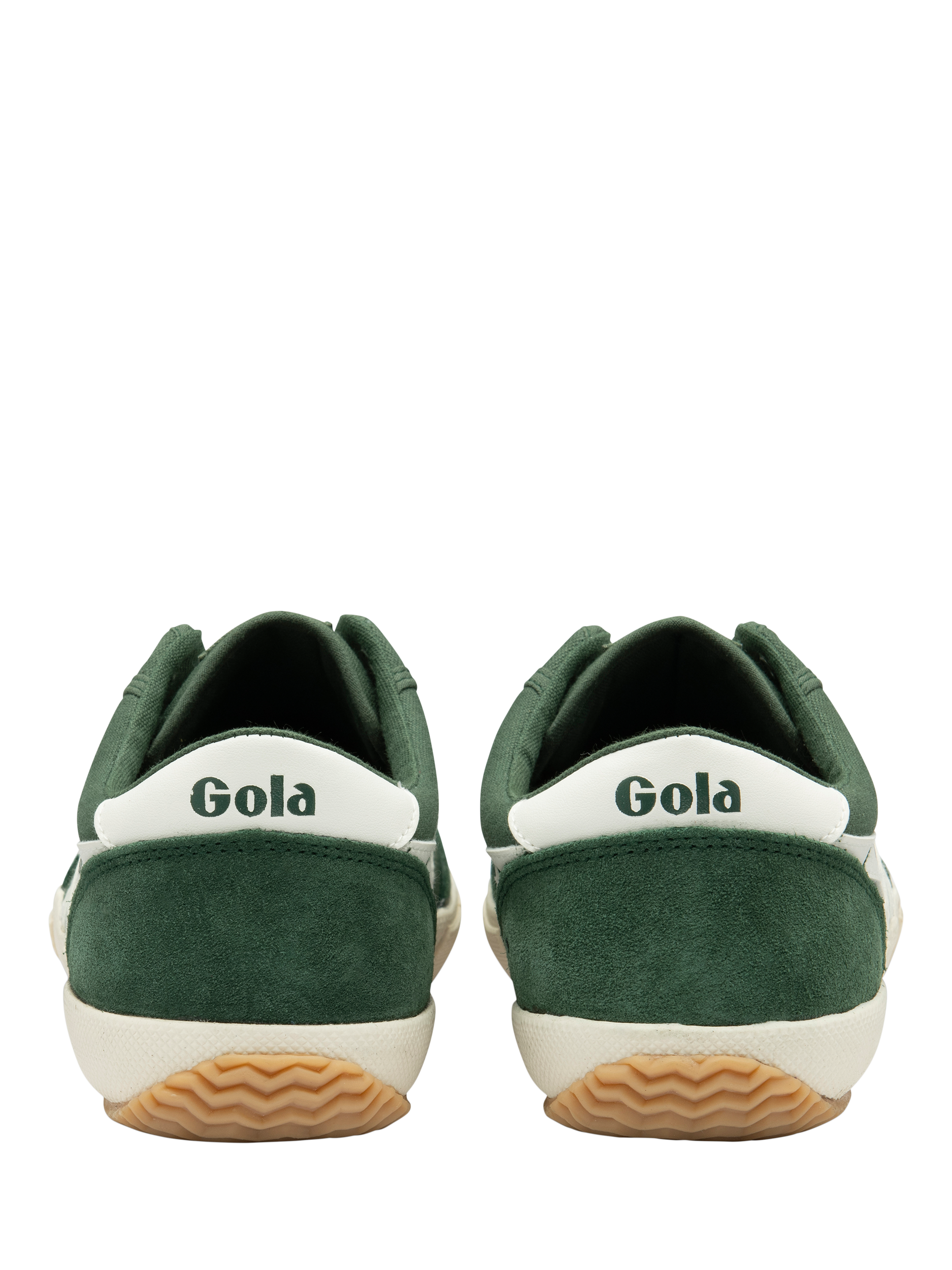 Product image 4 of 5, which shows Gola Classics Badminton Leather Trainers, Evergreen/Off White, 6