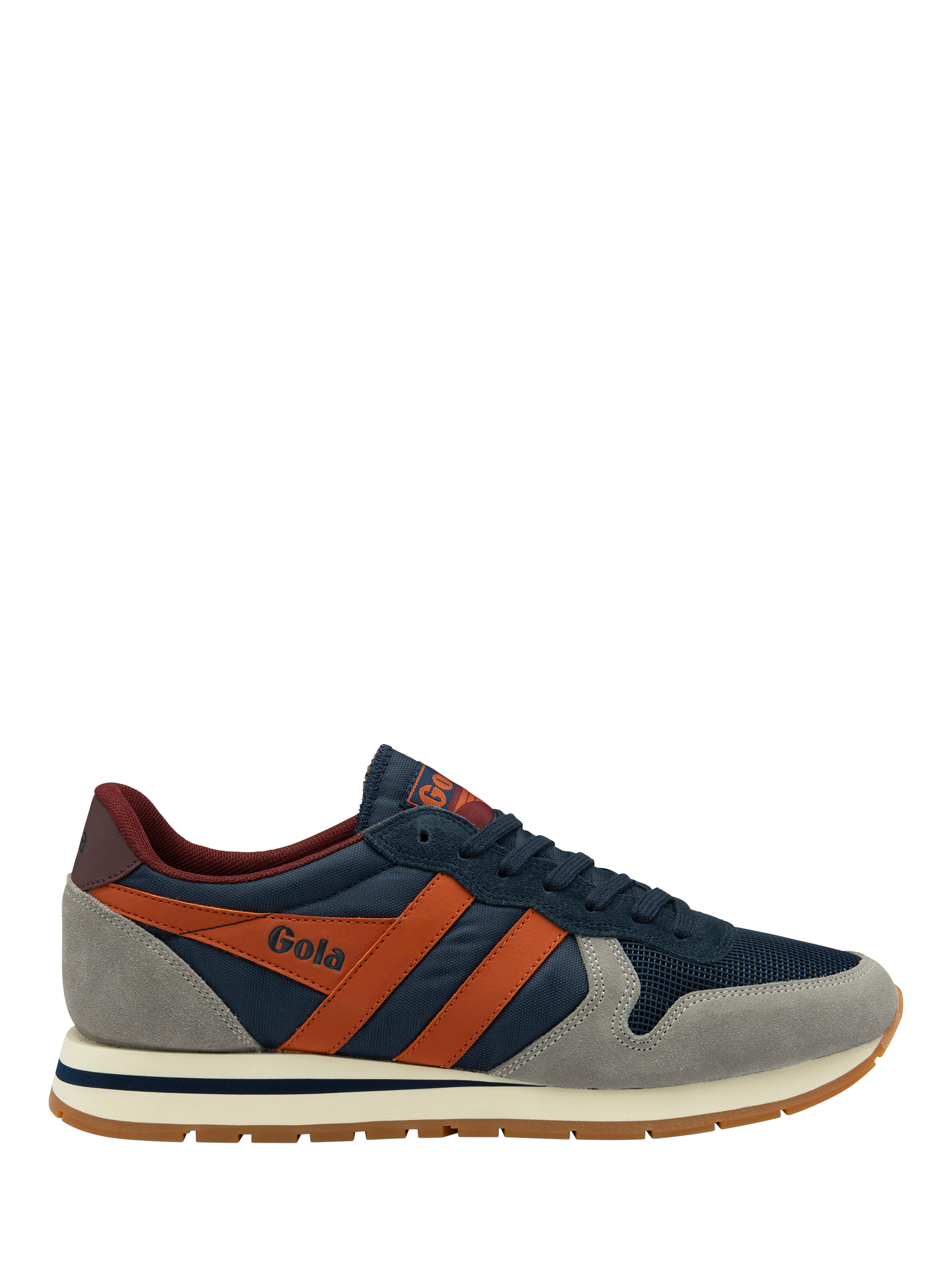 Product image 1 of 5, which shows Gola Classics Daytona Trainers Lace Up Trainers, Navy/Cement/Orange, 8