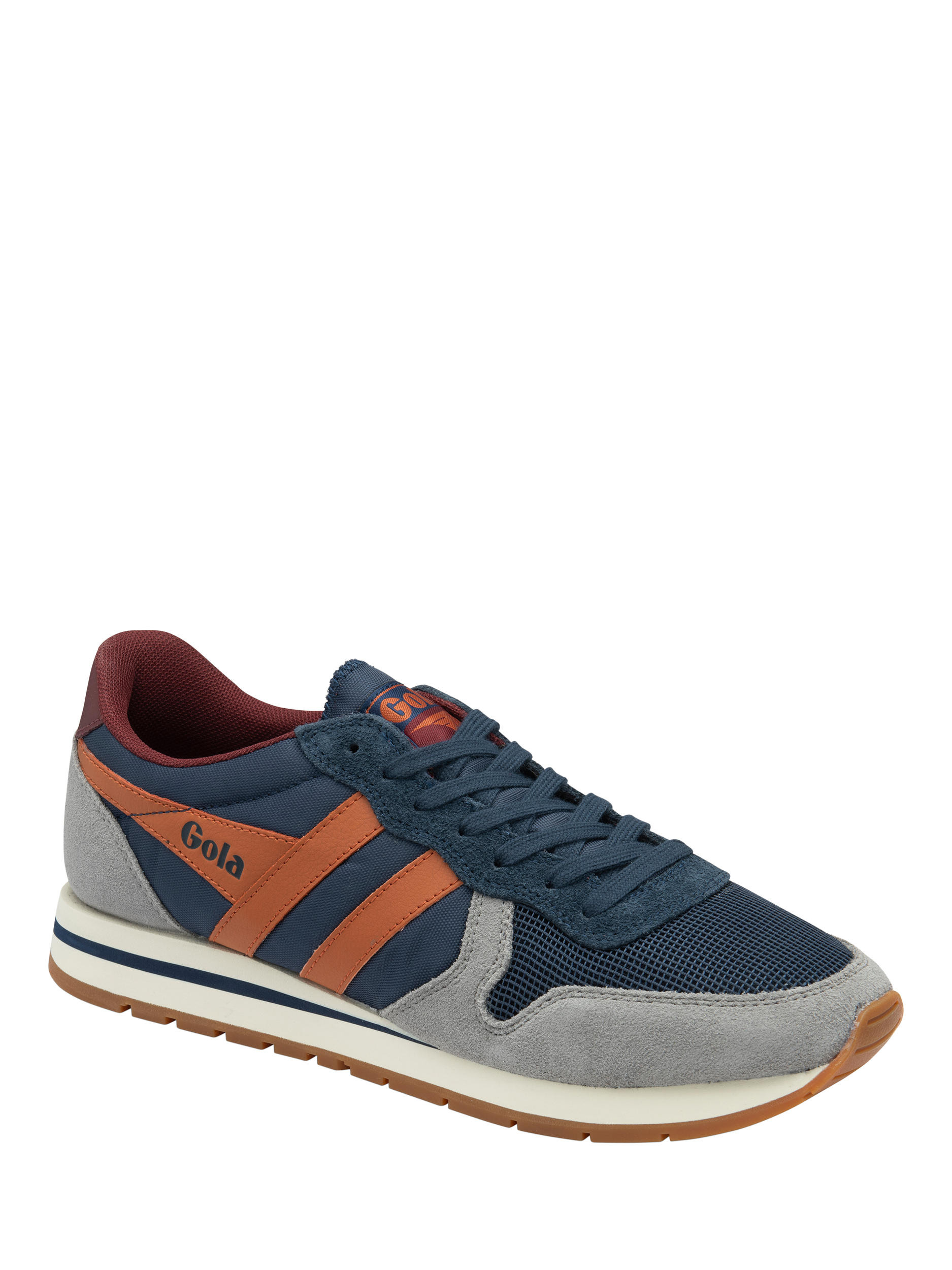 Product image 2 of 5, which shows Gola Classics Daytona Trainers Lace Up Trainers, Navy/Cement/Orange, 8