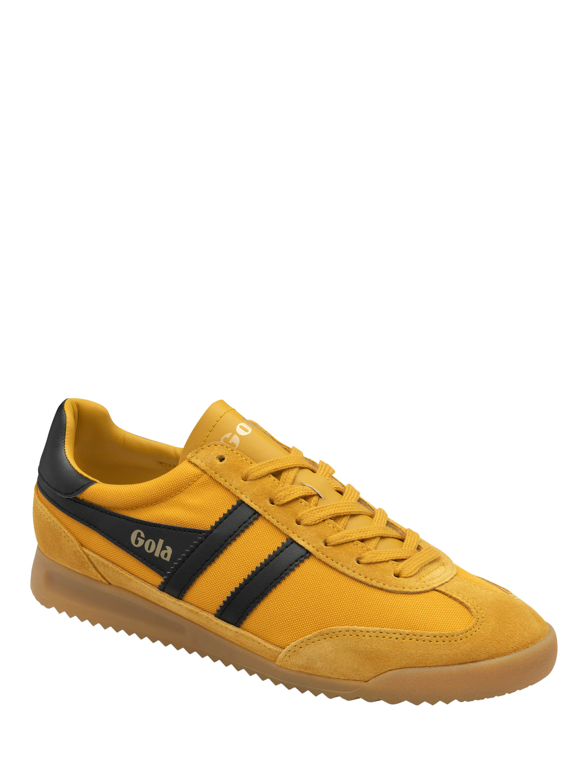 Product image 2 of 5, which shows Gola Classics Tornado Lace Up Trainers, Sun/Black, 6