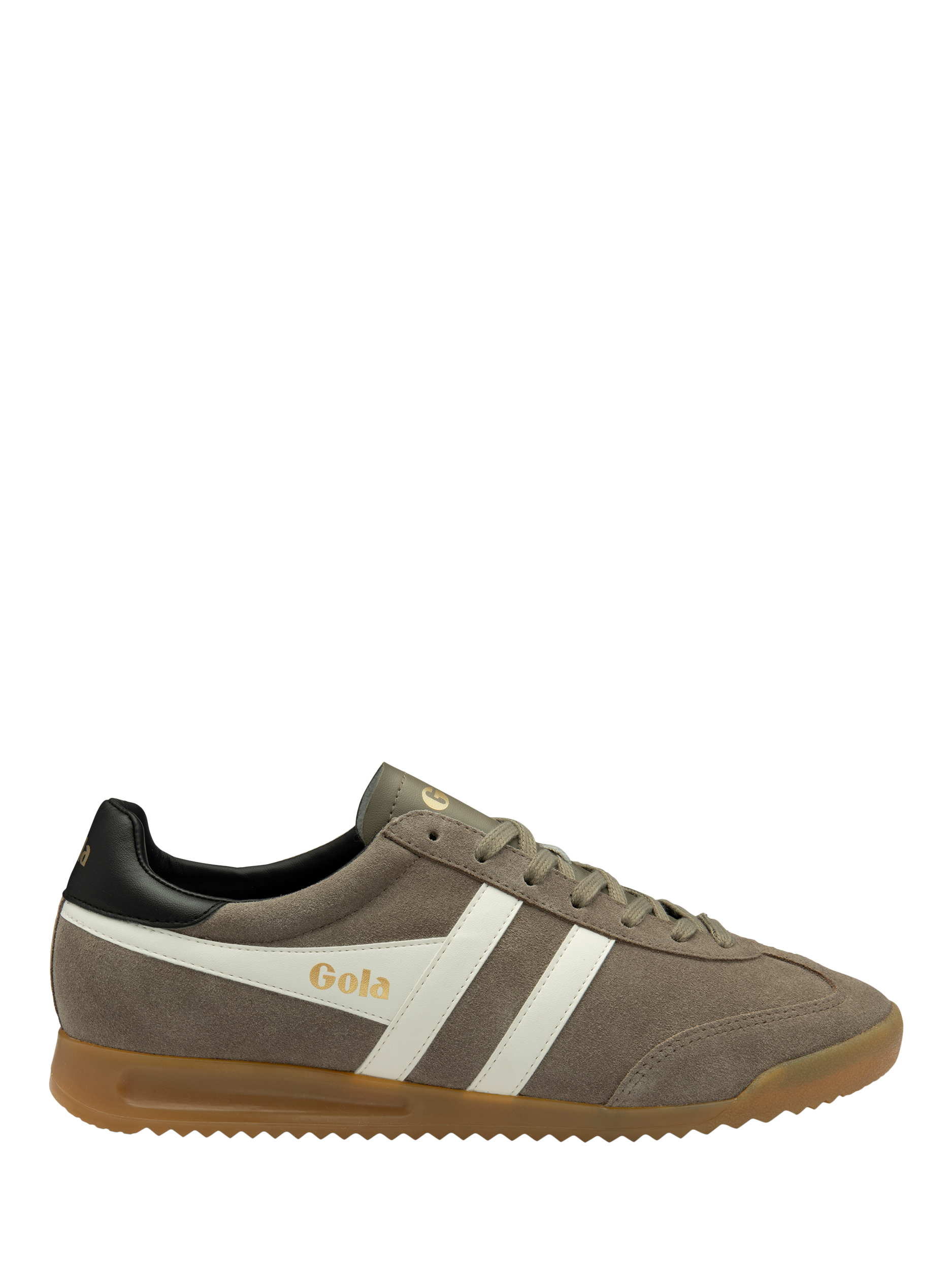 Product image 1 of 5, which shows Gola Torpedo Suede Trainers, Rhino/Off White, 6