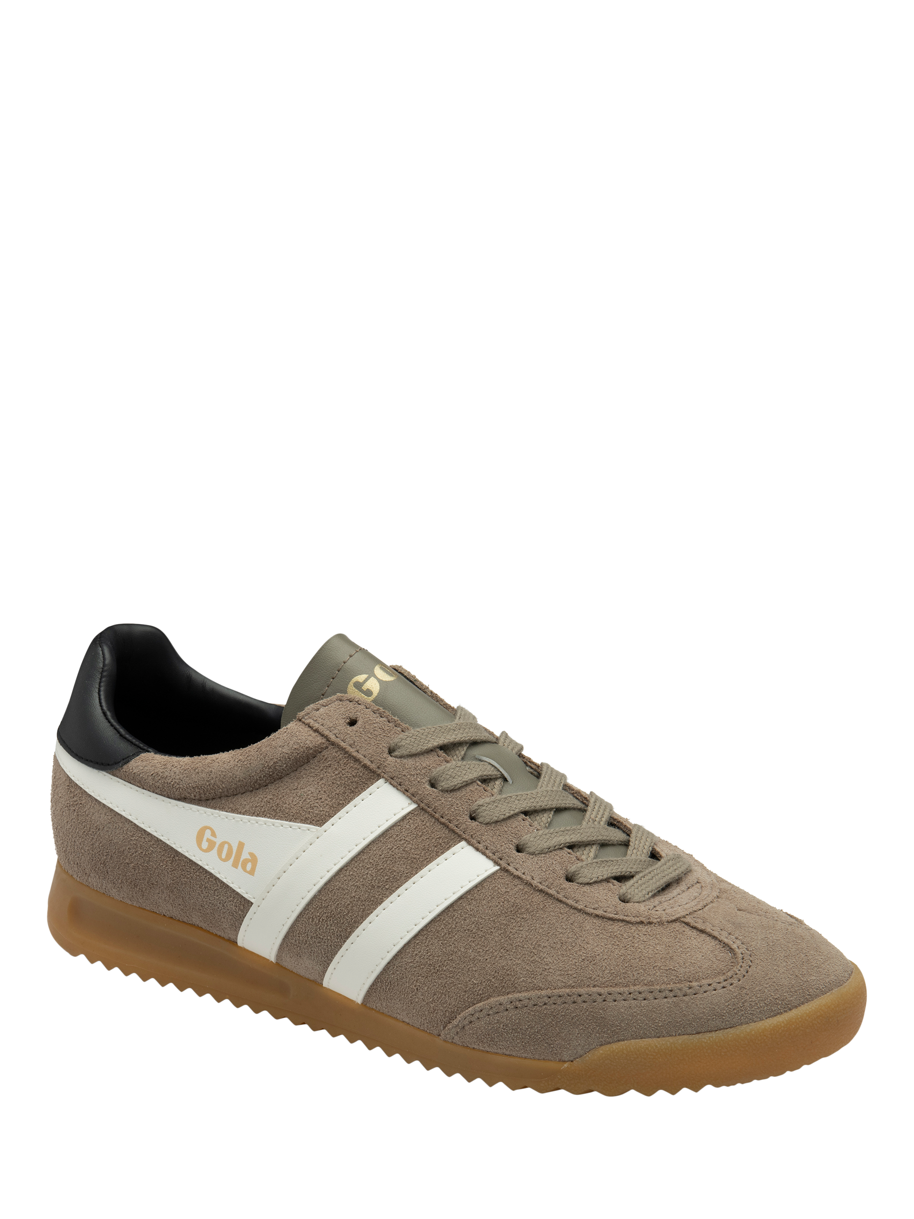 Product image 2 of 5, which shows Gola Torpedo Suede Trainers, Rhino/Off White, 6