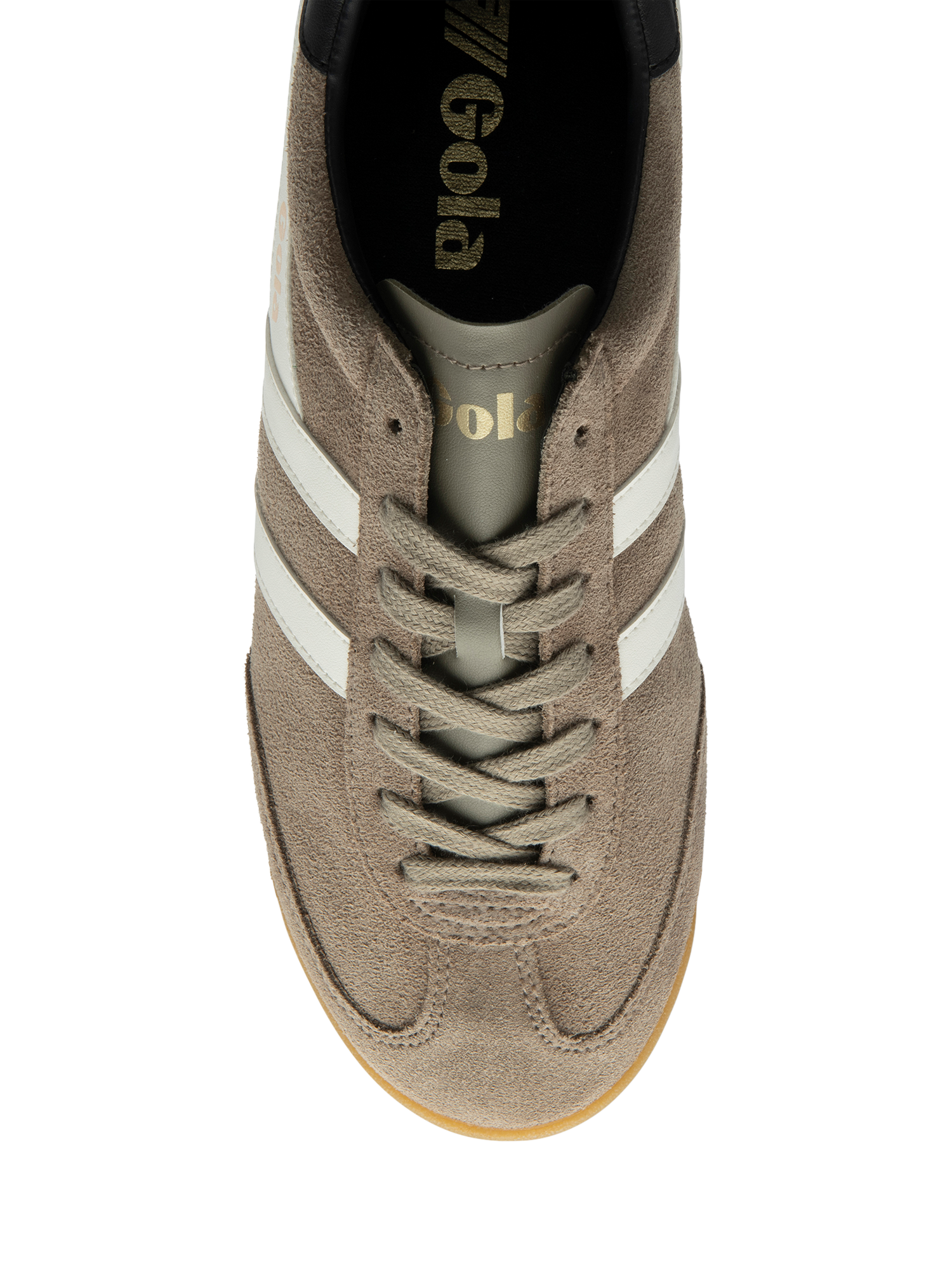 Product image 5 of 5, which shows Gola Torpedo Suede Trainers, Rhino/Off White, 6