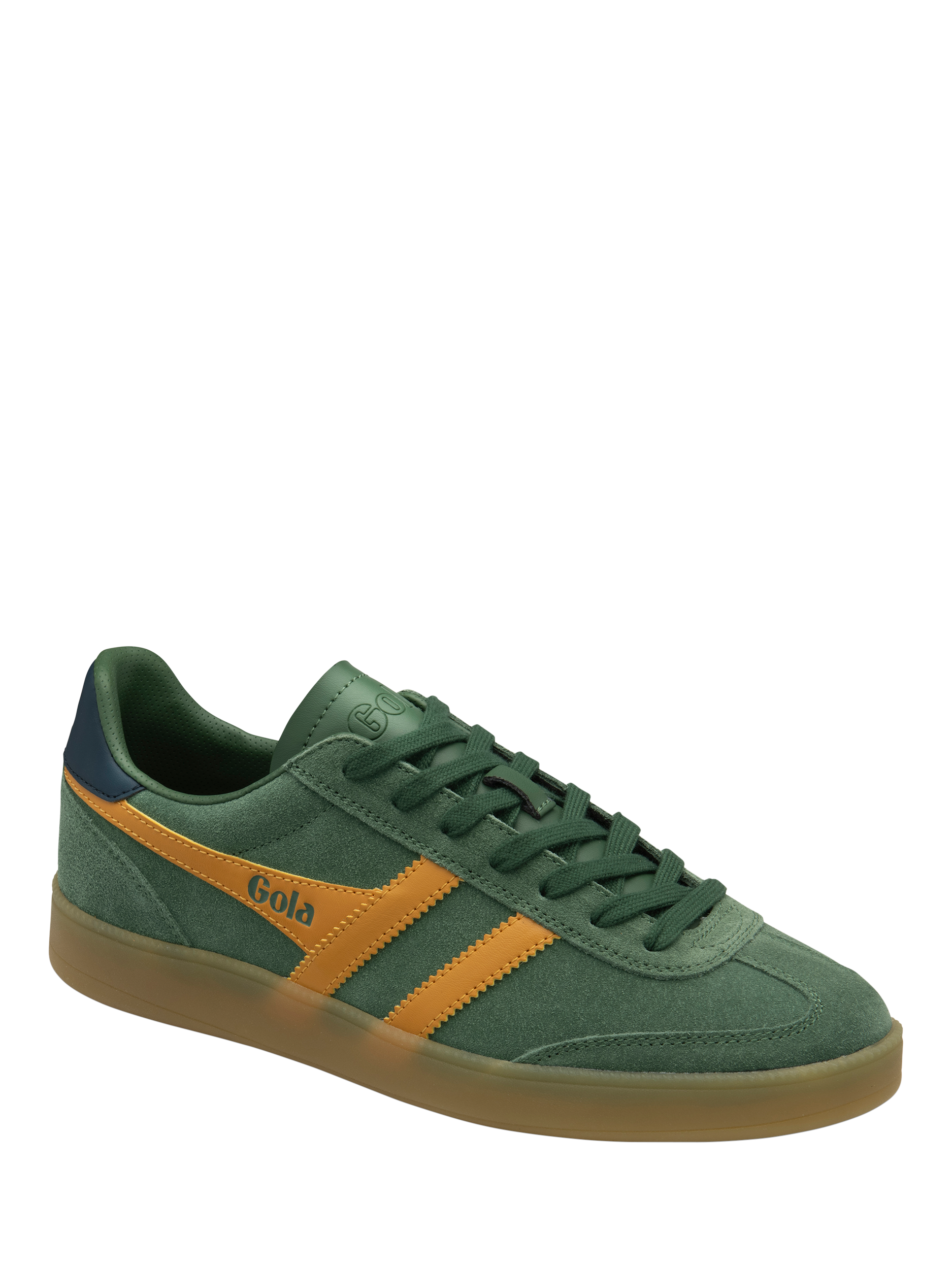Product image 2 of 5, which shows Gola Viper Leather Trainers, Evergreen/Sun/Navy, 6
