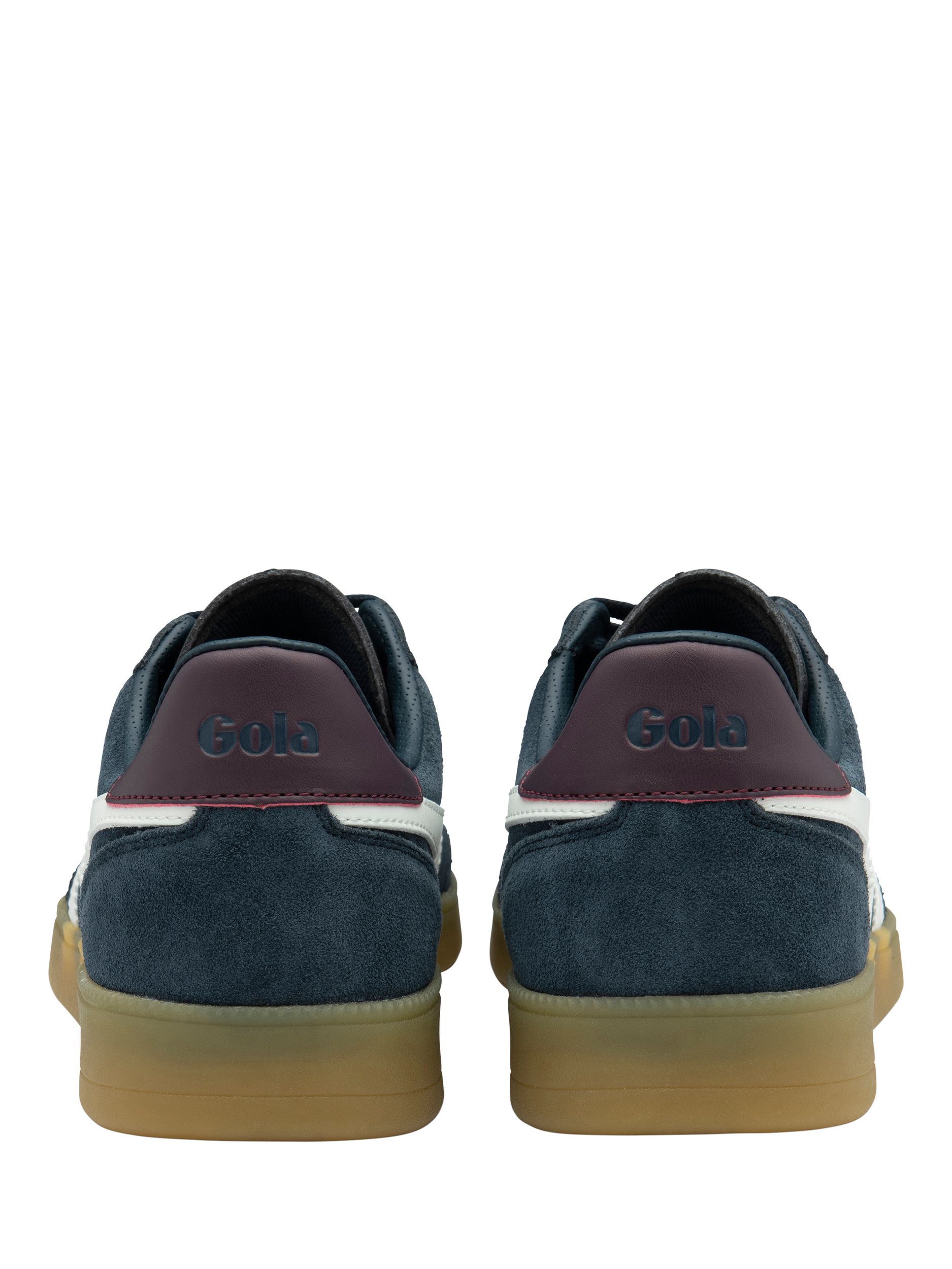 Product image 4 of 5, which shows Gola Viper Leather Trainers, Navy/White/Burgundy, 6