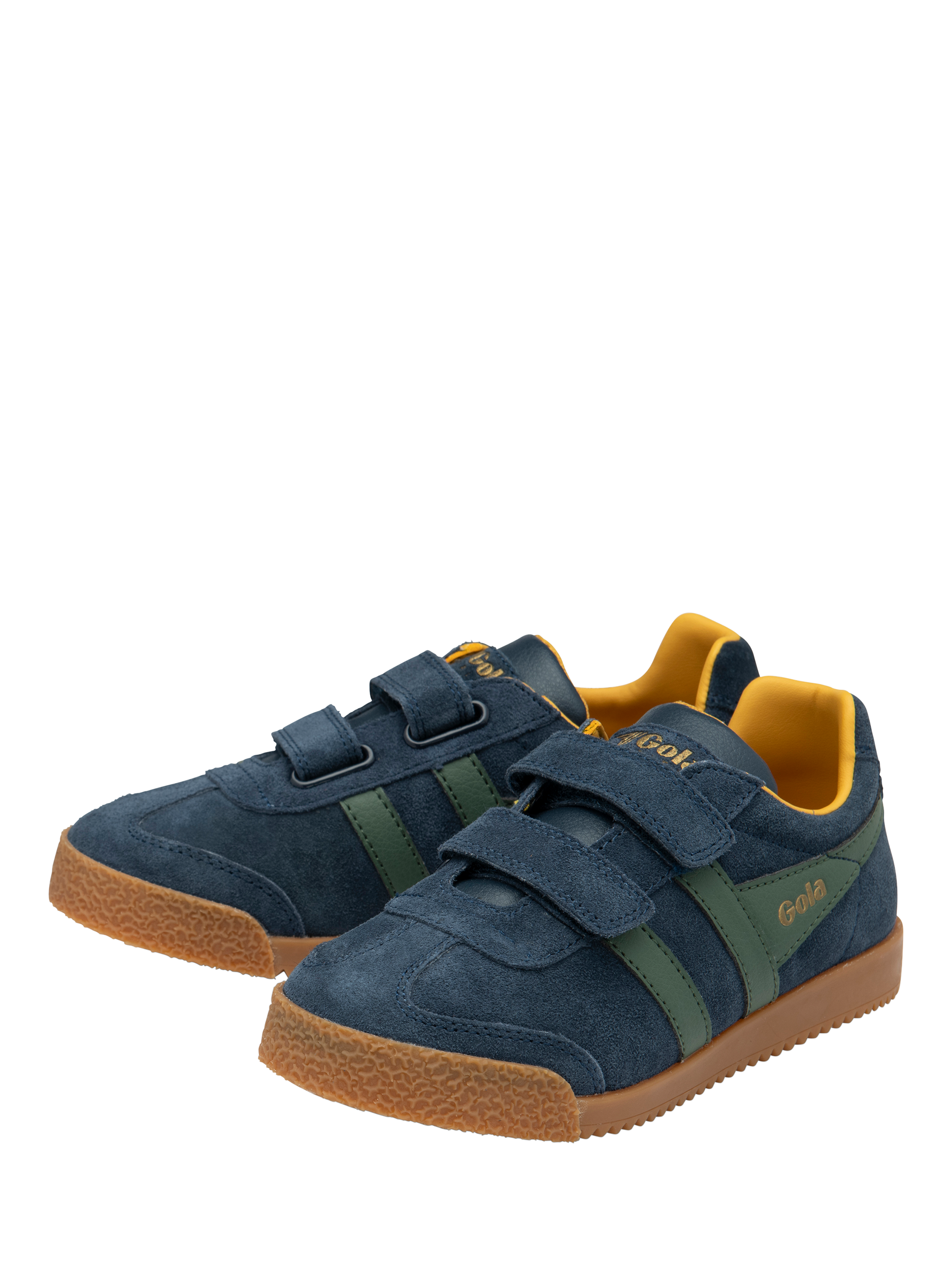 Product image 3 of 5, which shows Gola Kids' Harrier Strap Trainers, Navy/Sage, 8 Jnr