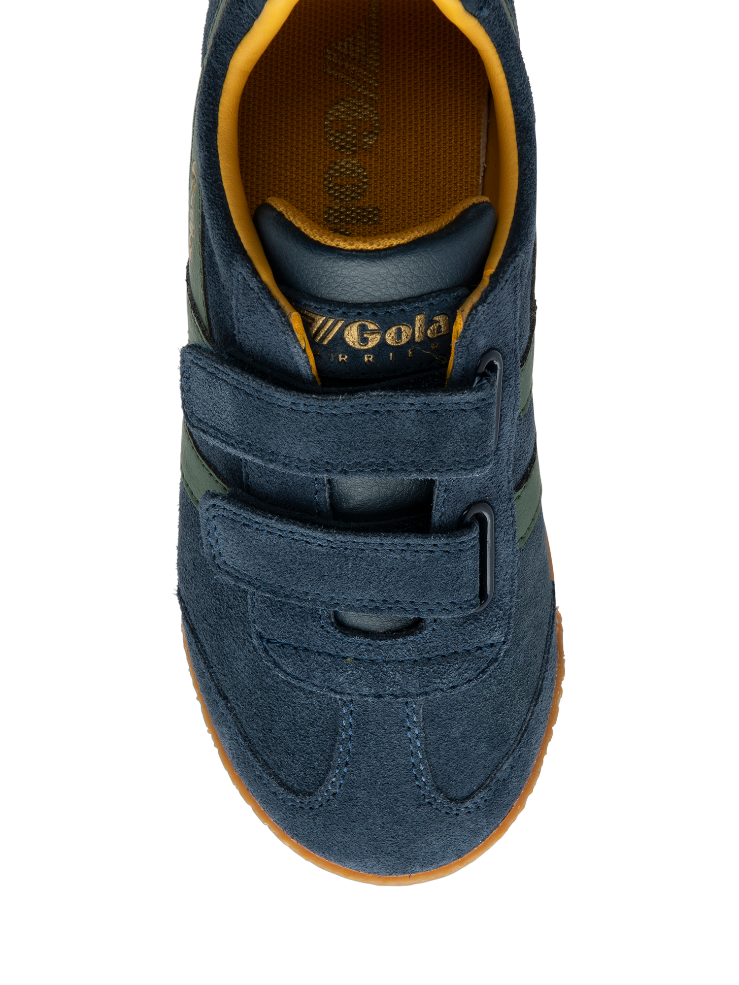 Product image 5 of 5, which shows Gola Kids' Harrier Strap Trainers, Navy/Sage, 8 Jnr