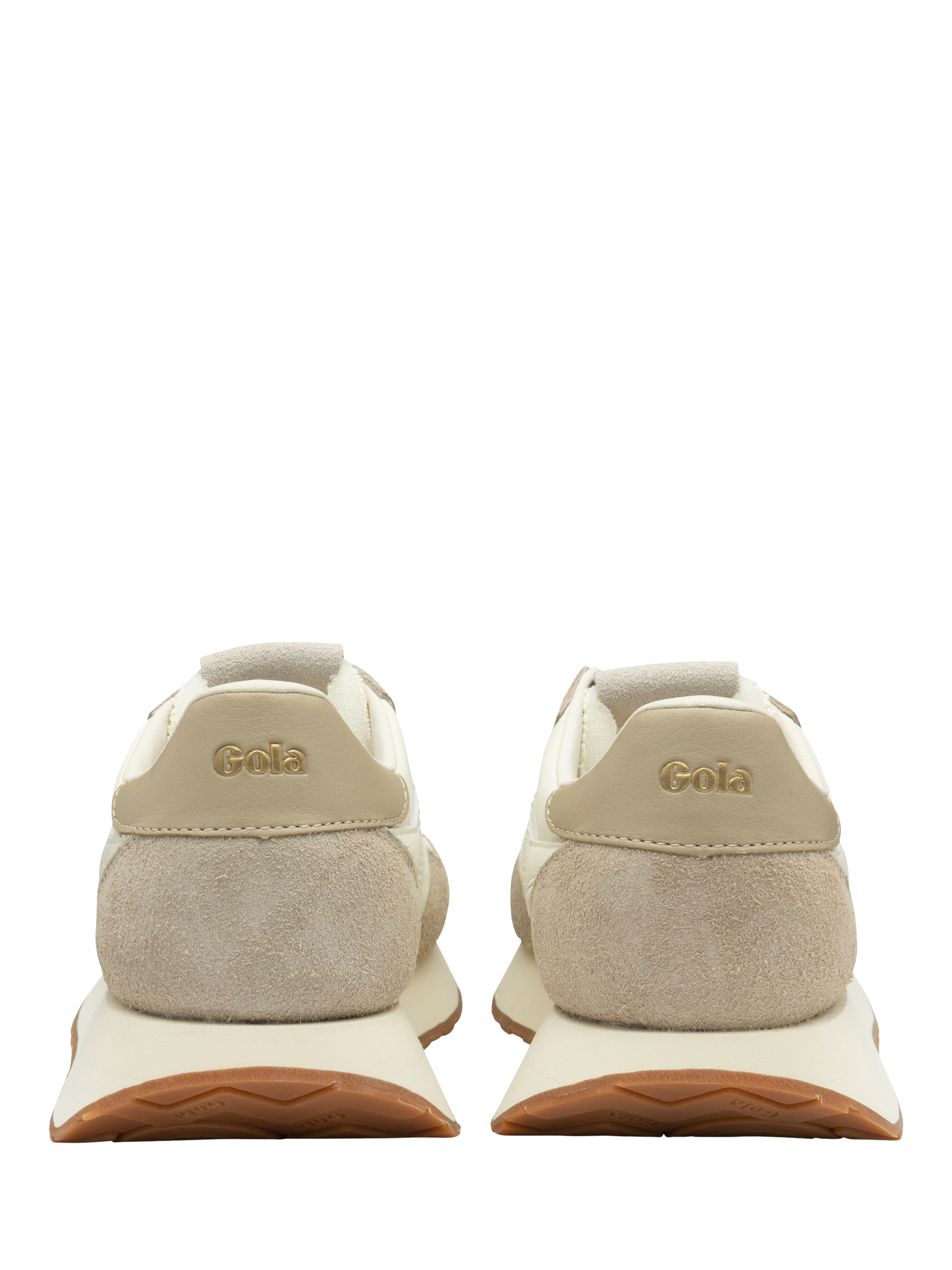 Product image 4 of 5, which shows Gola Classics Arizona Suede Blend Lace Up Trainers, Off White/Bone, 3