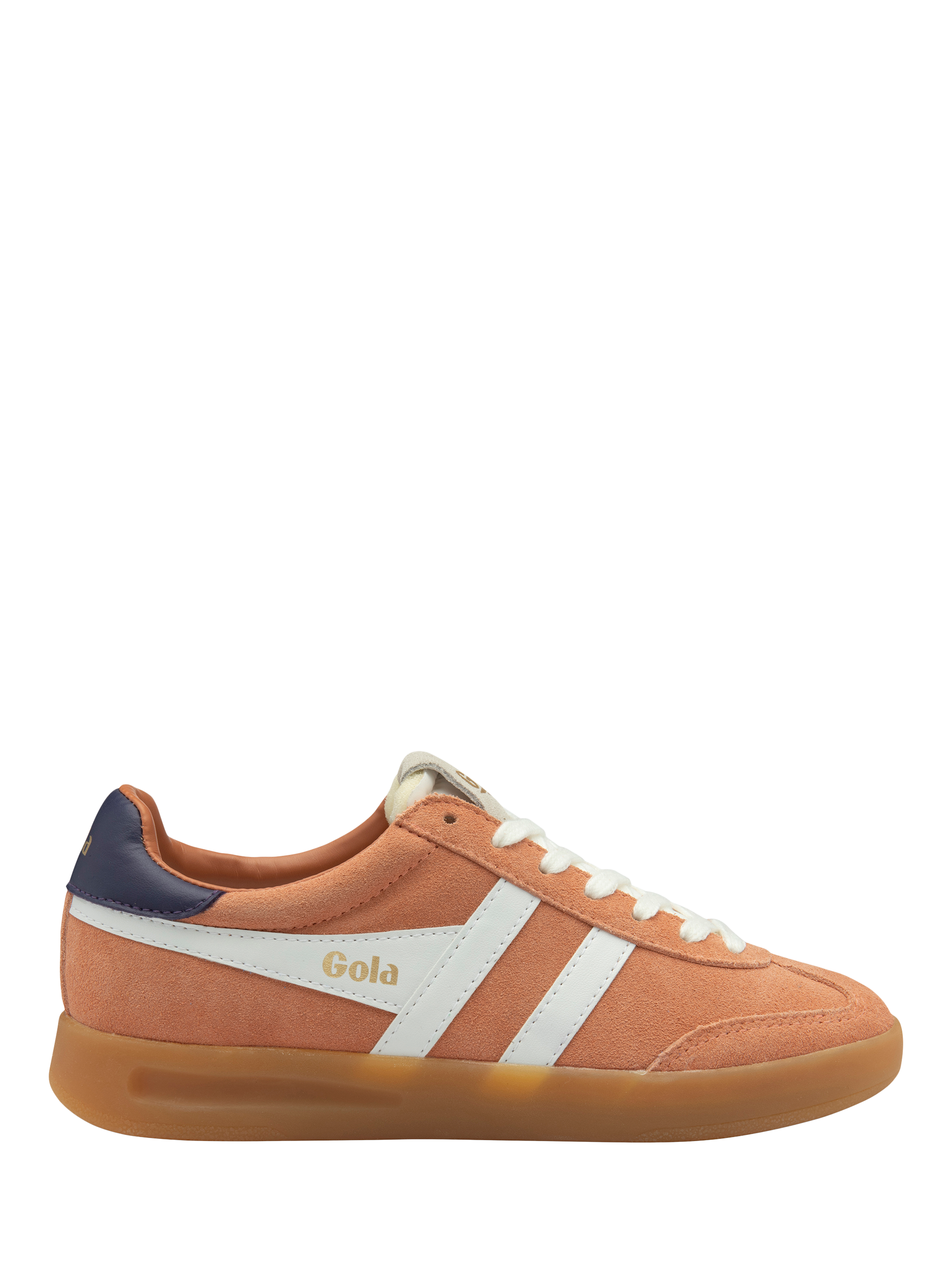 Product image 1 of 5, which shows Gola Classics Cyclone Suede Trainers, Terracotta/Off White, 3