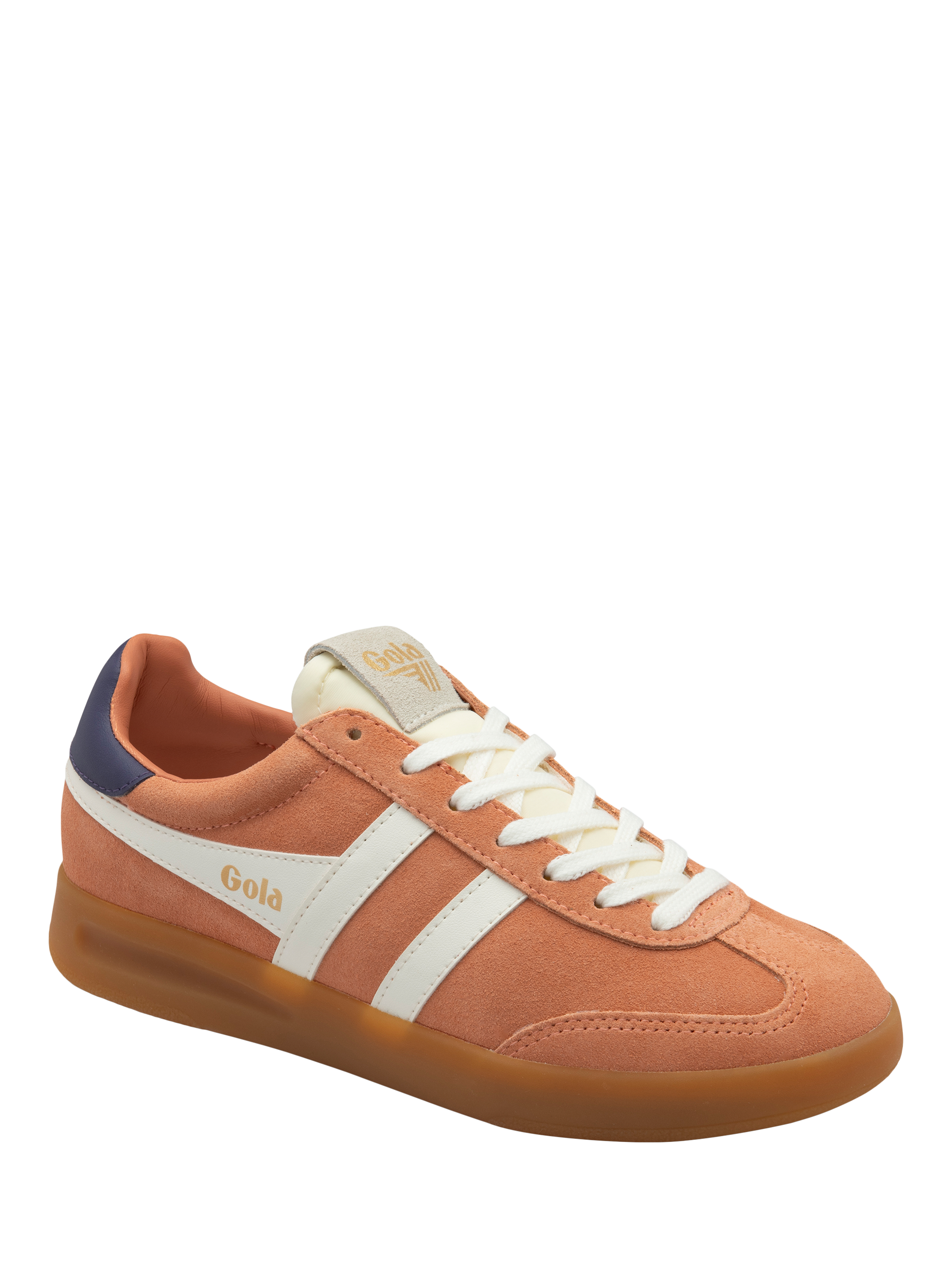 Product image 2 of 5, which shows Gola Classics Cyclone Suede Trainers, Terracotta/Off White, 3
