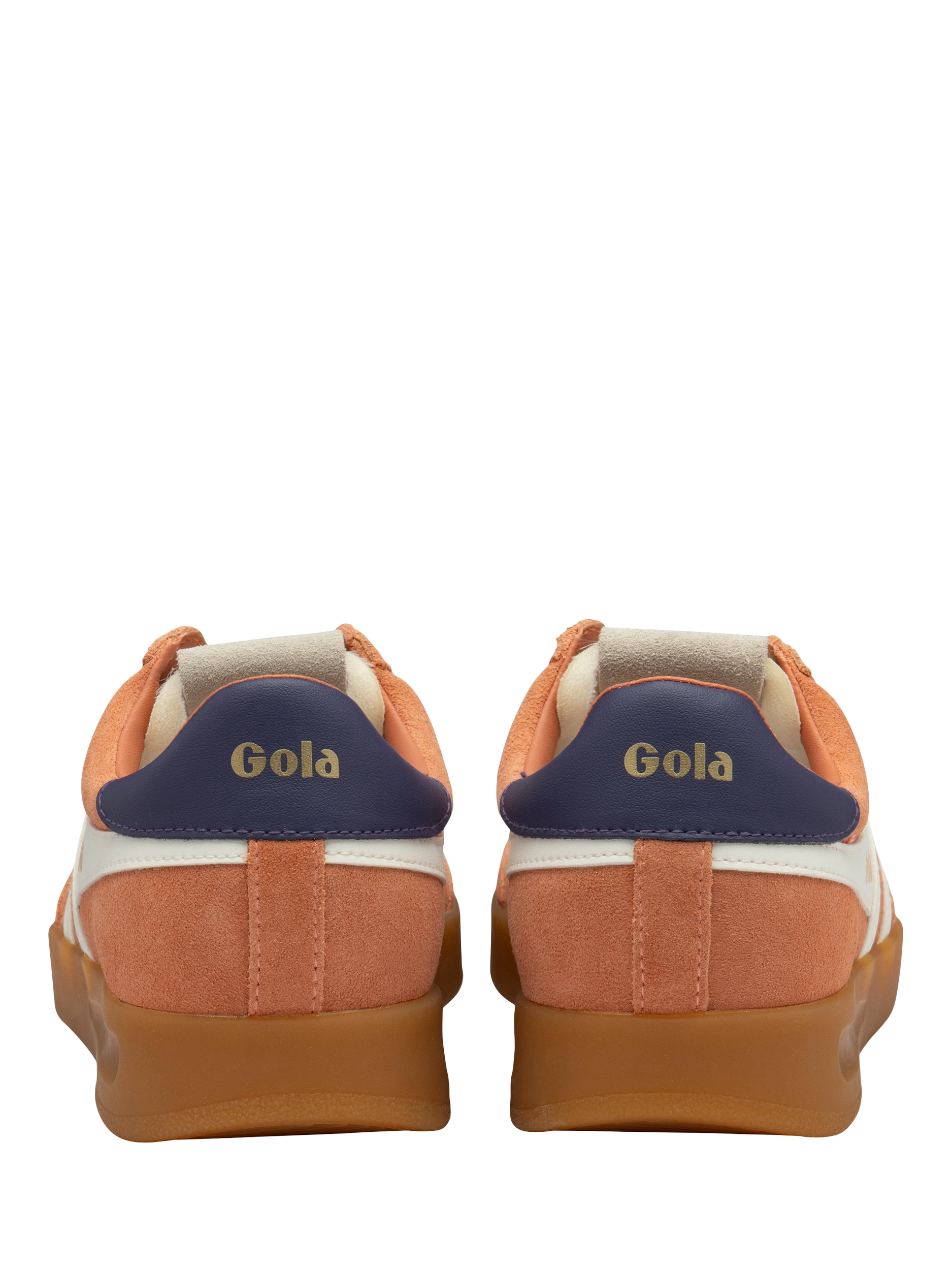 Product image 4 of 5, which shows Gola Classics Cyclone Suede Trainers, Terracotta/Off White, 3