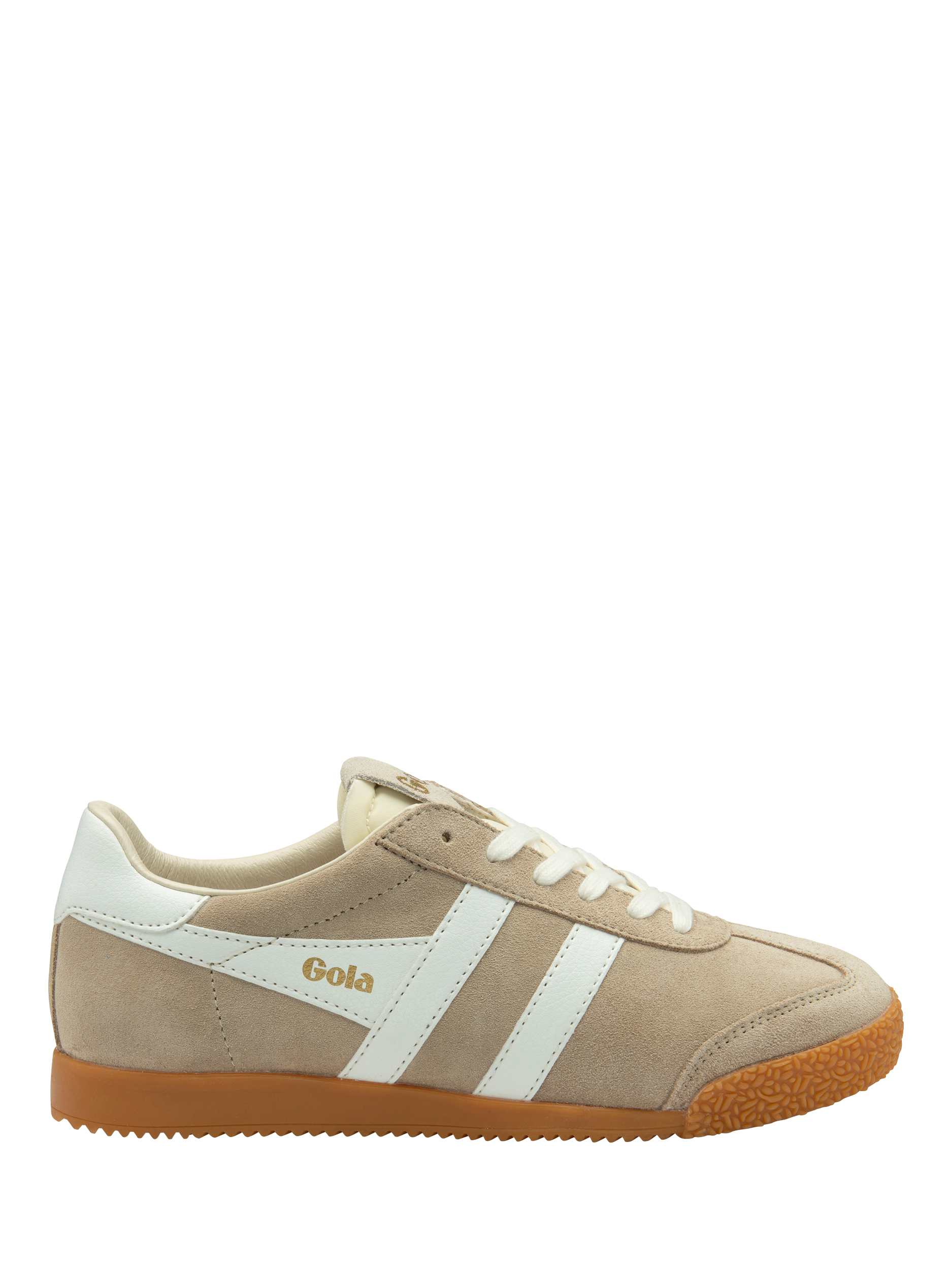 Product image 1 of 5, which shows Gola Classics Elan Suede Trainers , Bone/White, 3