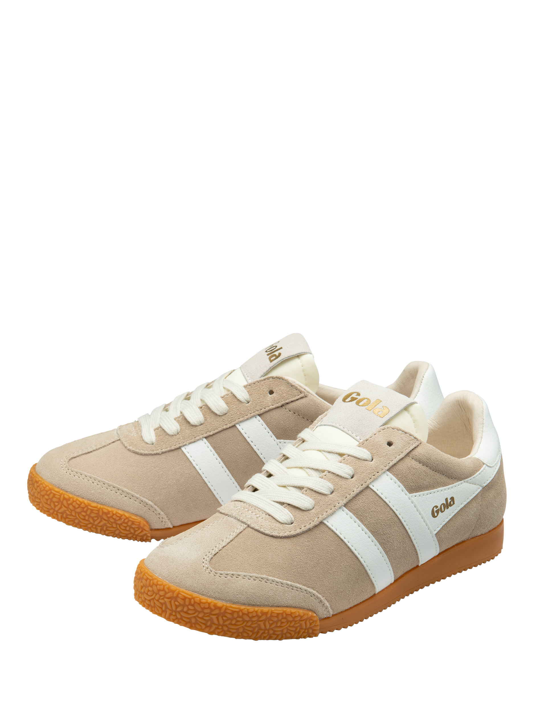 Product image 3 of 5, which shows Gola Classics Elan Suede Trainers , Bone/White, 3