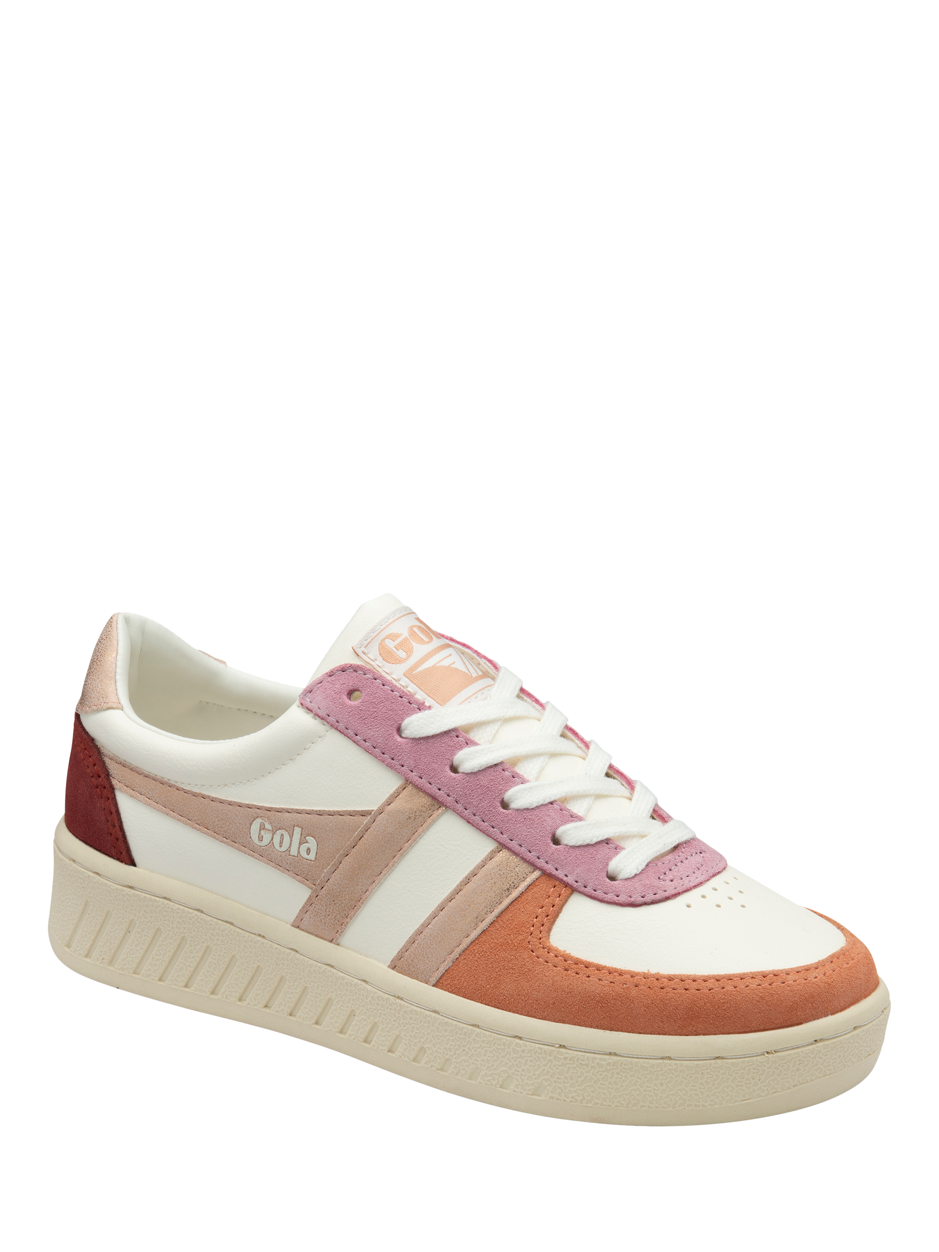 Product image 2 of 5, which shows Gola Classics Grandslam Quadrant Trainers, Off White/Terra/Gold, 4