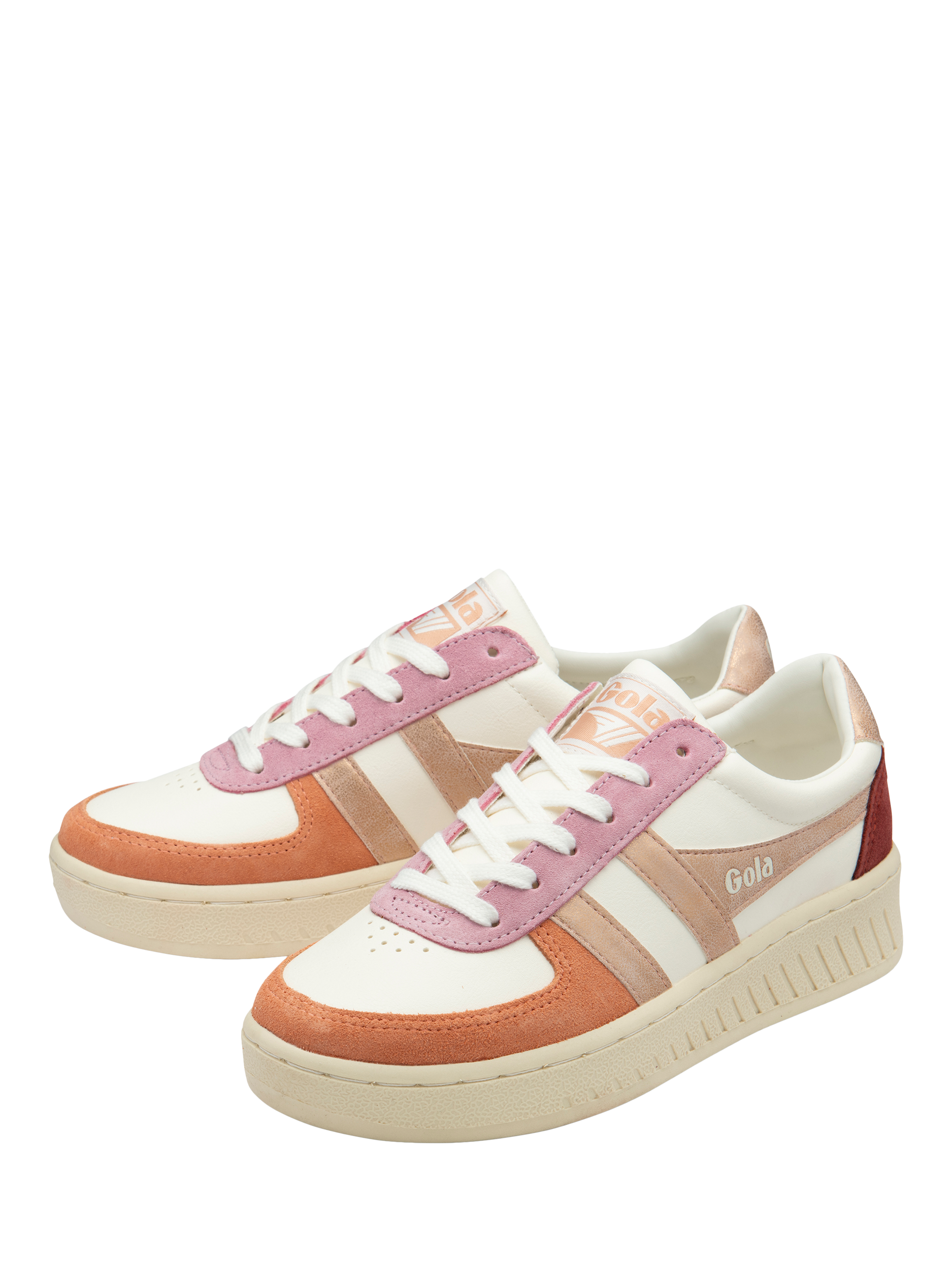 Product image 3 of 5, which shows Gola Classics Grandslam Quadrant Trainers, Off White/Terra/Gold, 4