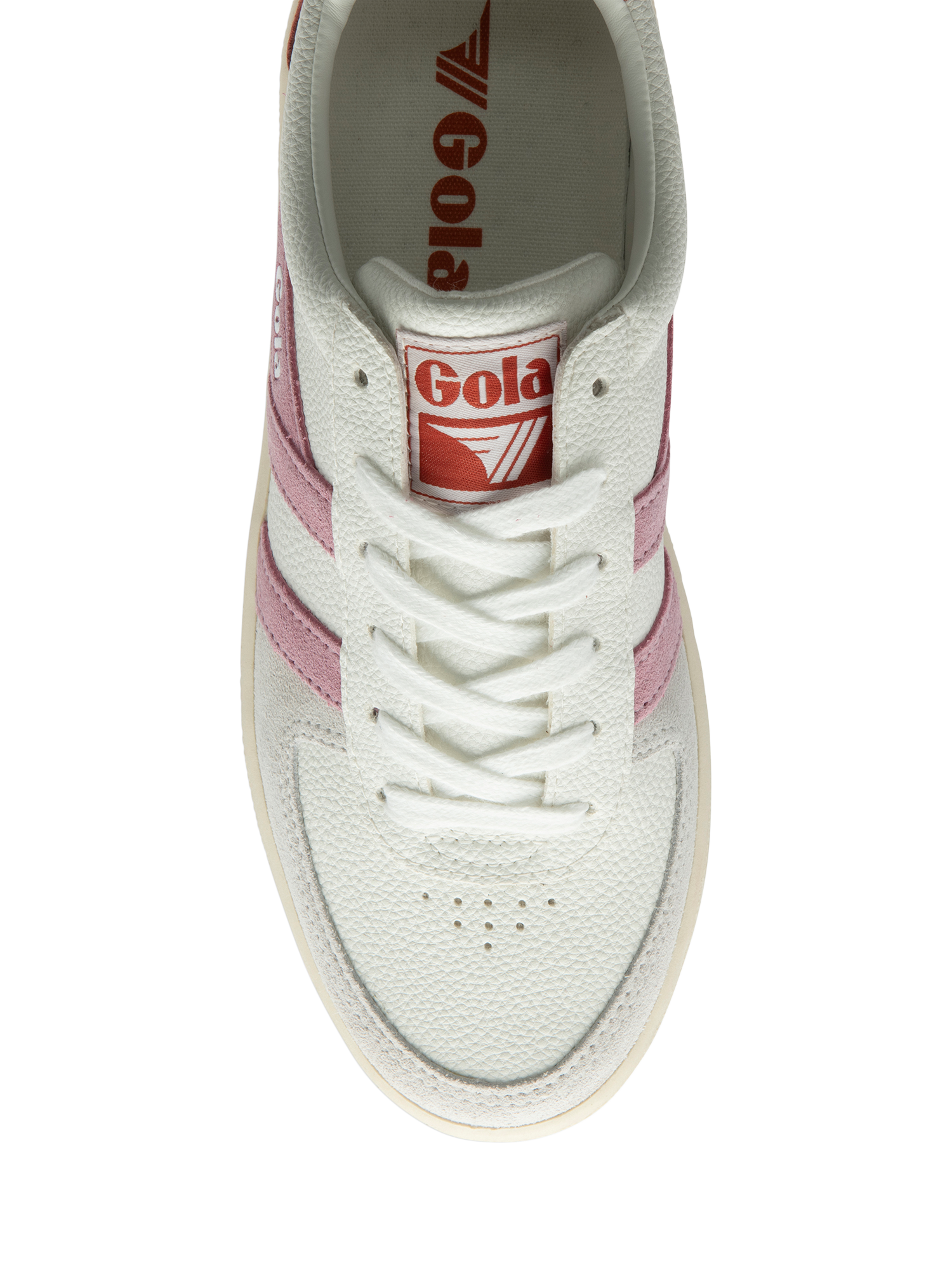 Product image 5 of 5, which shows Gola Classics Grandslam Trident Trainers, White/Candy/Orange, 3