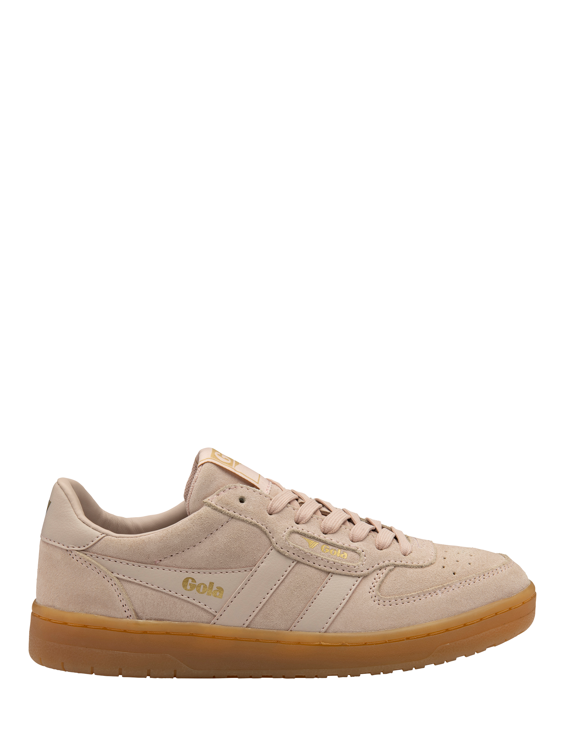 Product image 1 of 5, which shows Gola Classics Hawk Suede '86 Trainers, Rose/Gum, 3