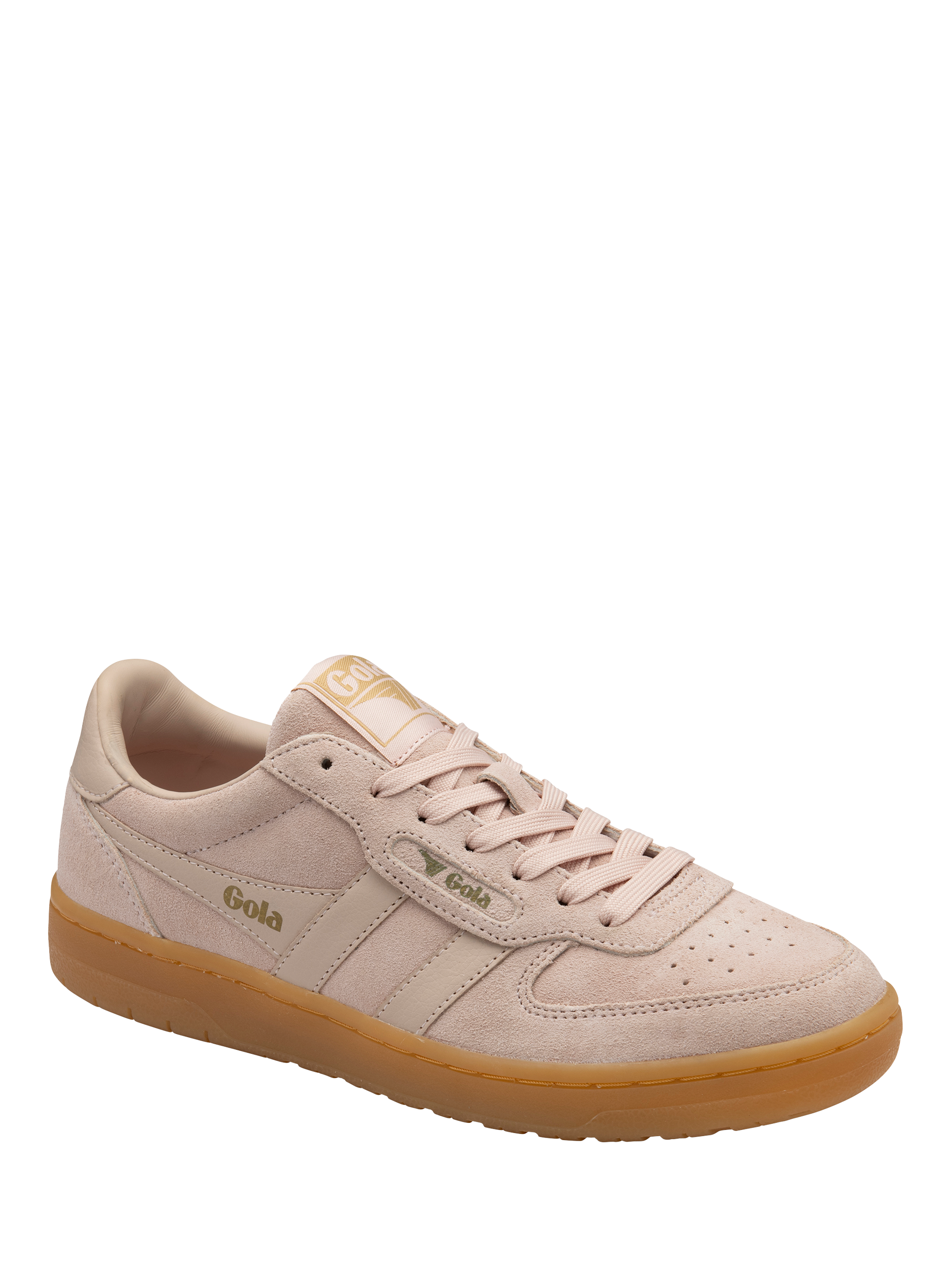Product image 2 of 5, which shows Gola Classics Hawk Suede '86 Trainers, Rose/Gum, 3