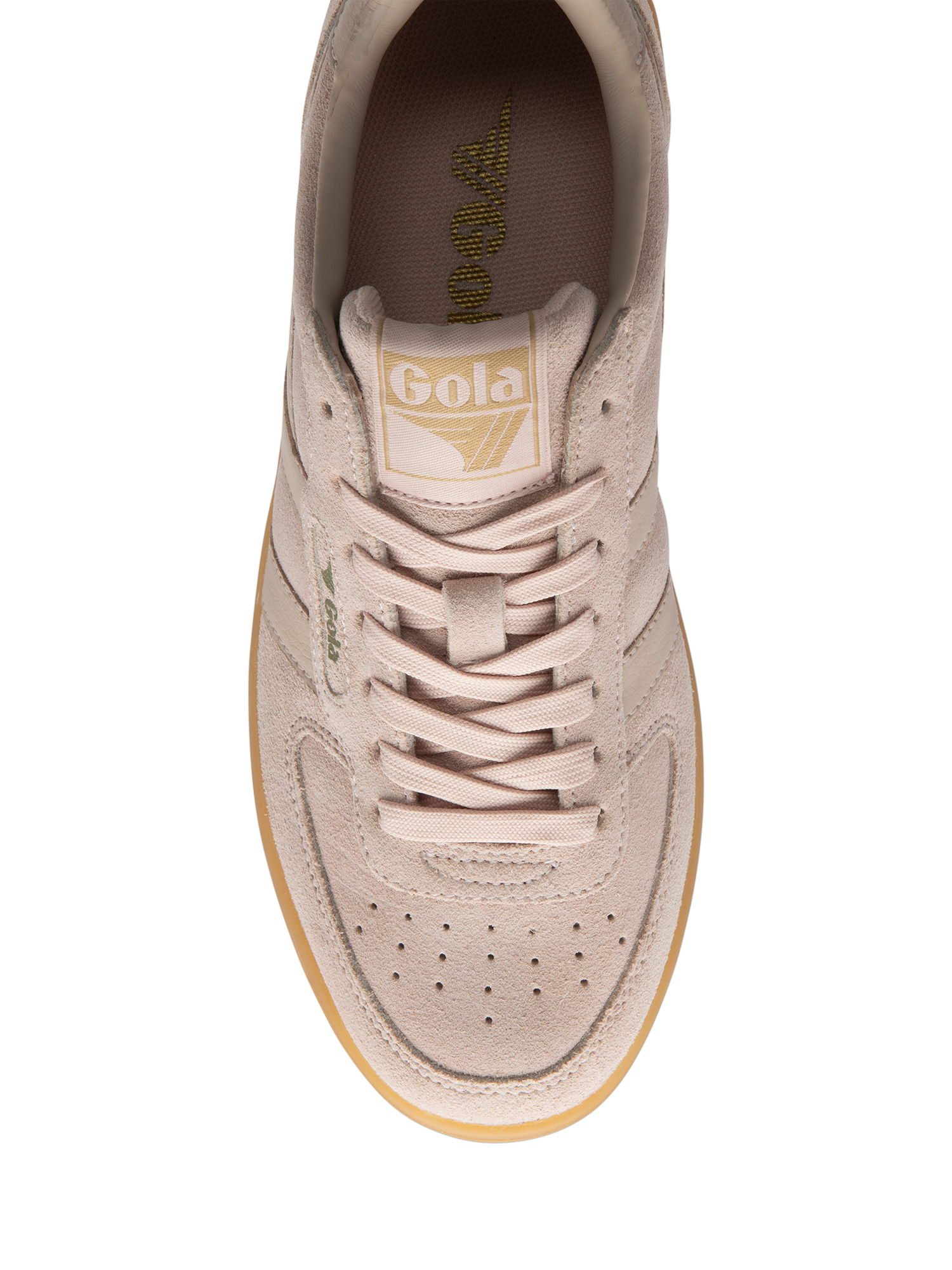 Product image 5 of 5, which shows Gola Classics Hawk Suede '86 Trainers, Rose/Gum, 3