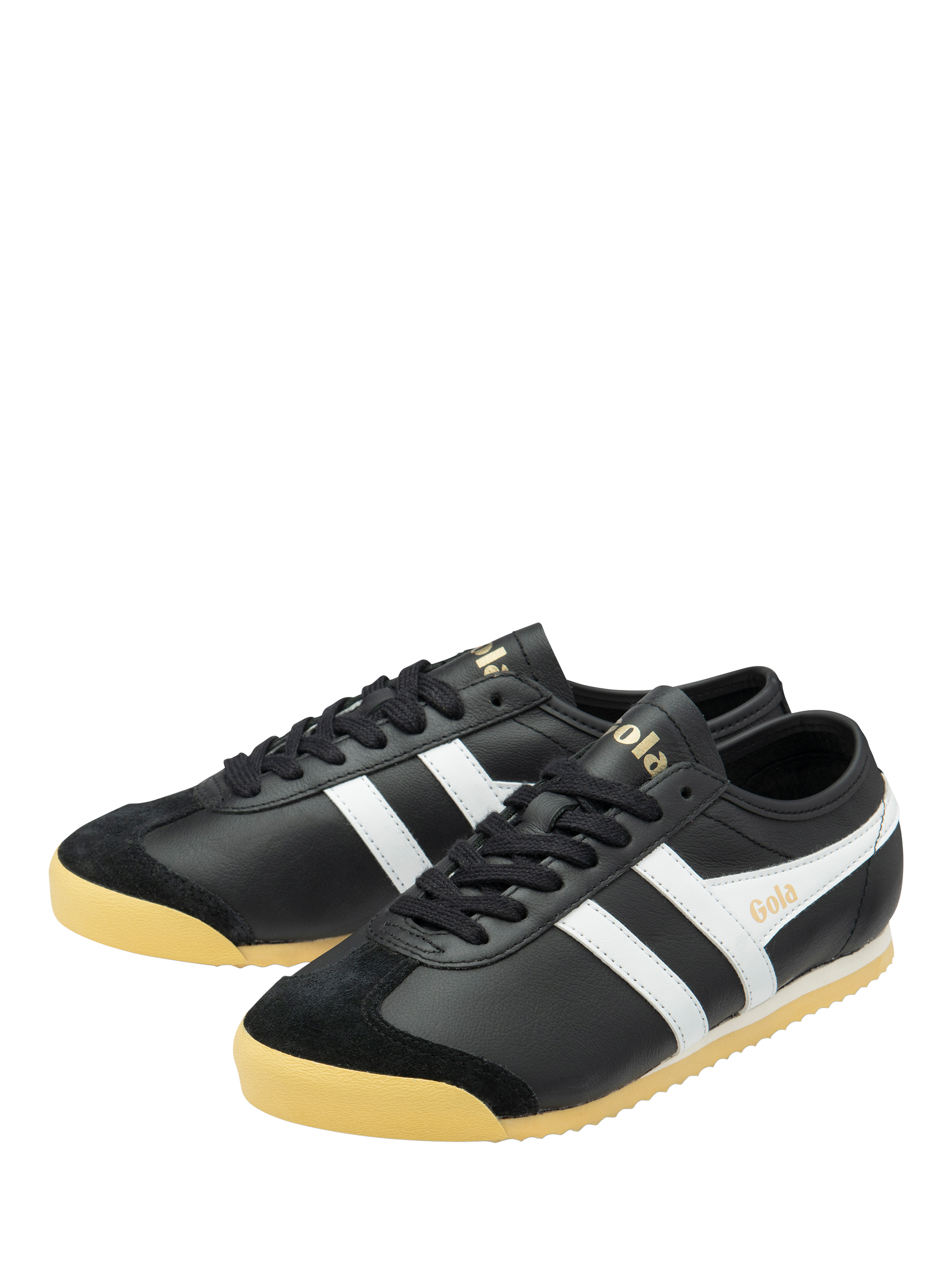 Product image 3 of 5, which shows Gola Classics Race Leather Trainers, Black/White, 3